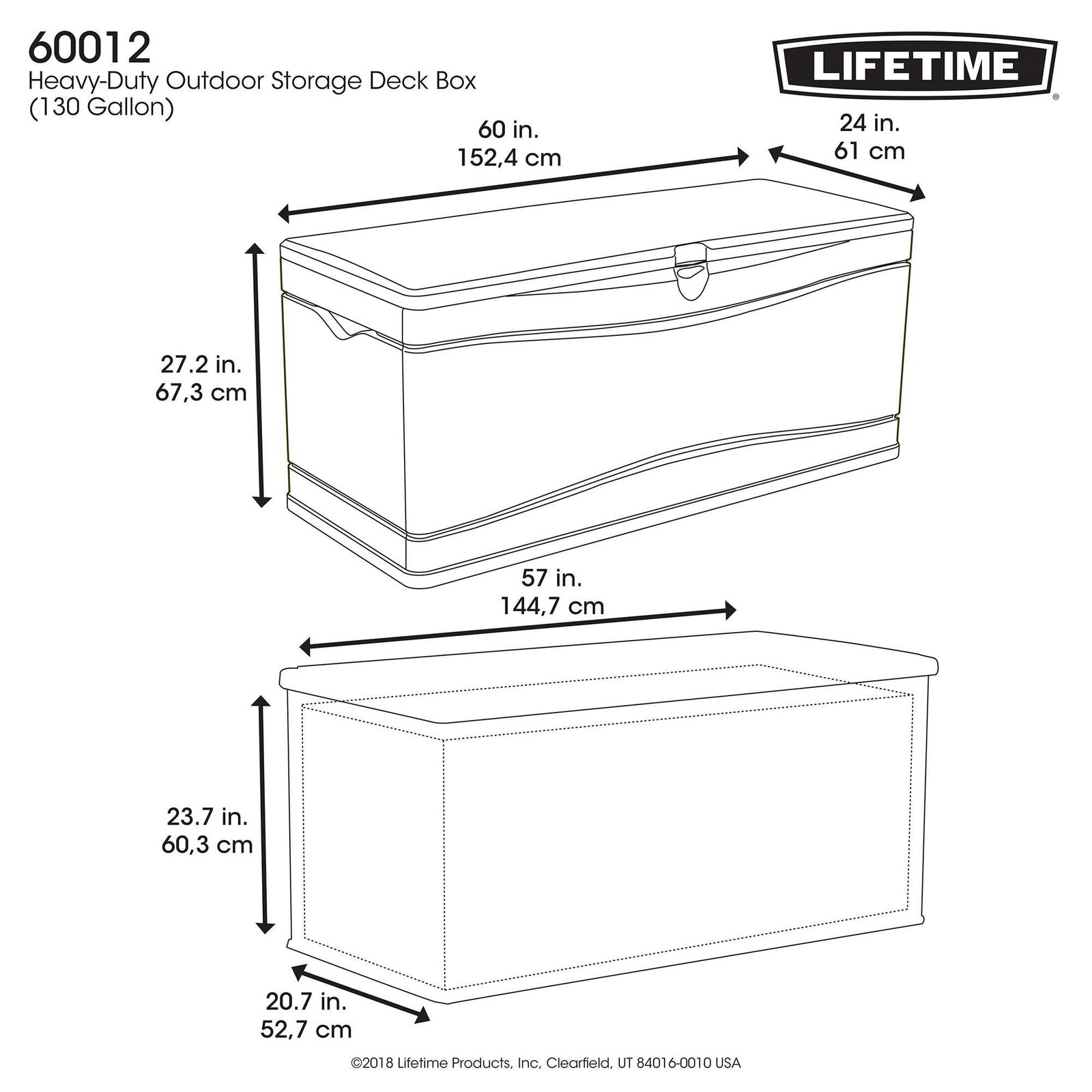 预发布站点、【Storage Shed】Lifetime 130 Gallons Gallon Water Resistant Plastic Lockable Deck Box、-12345