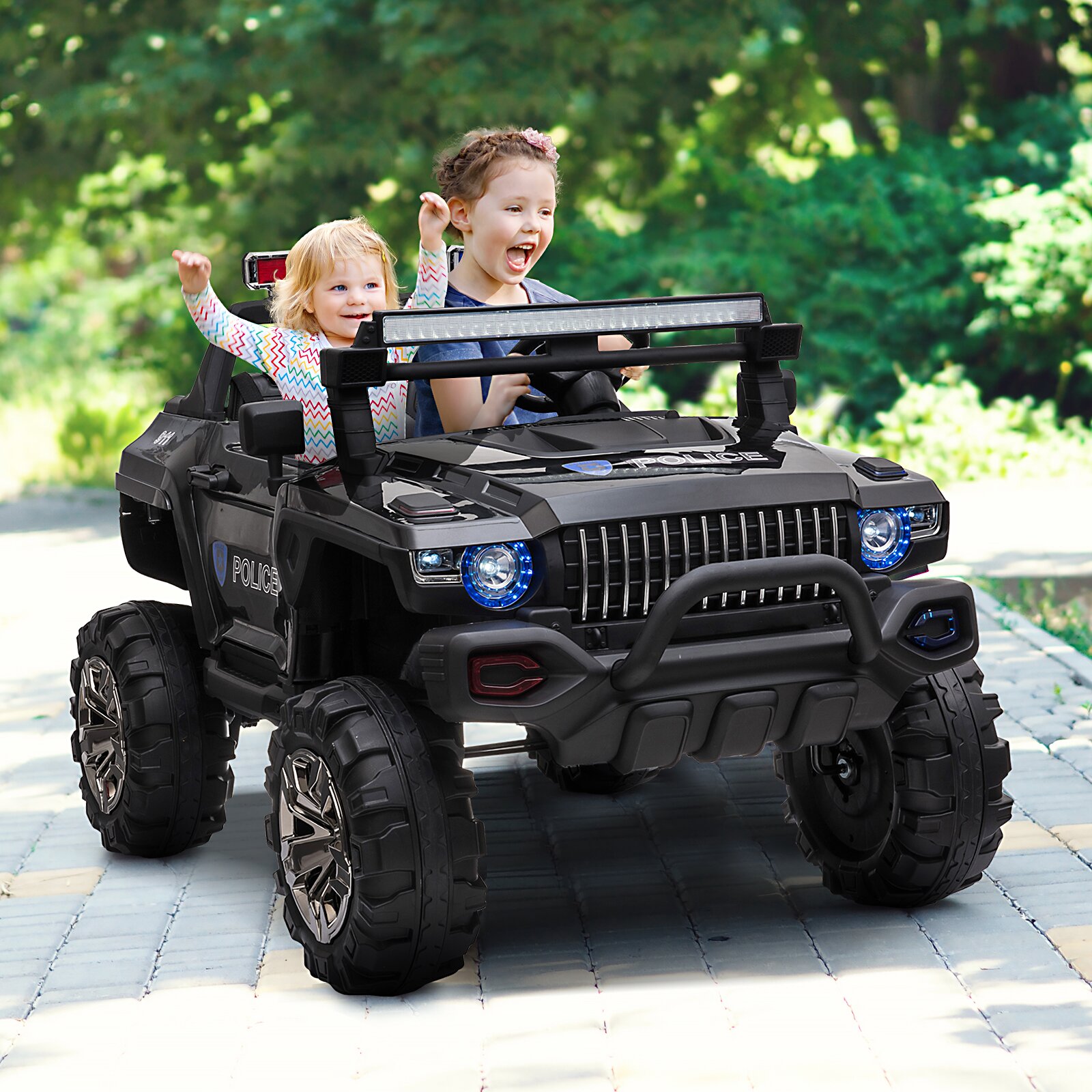 预发布站点、【Baby&Kids】2-Seater Electric Ride on Police Car SUV Truck Toy、-12345