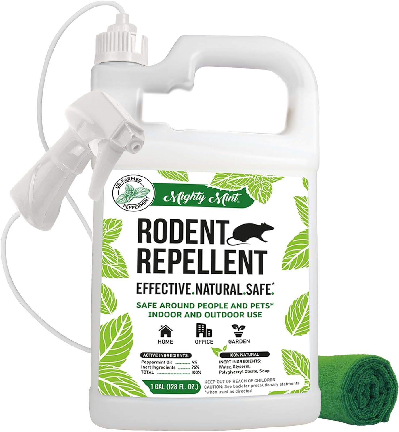Mighty Mint Gallon (128 oz) Rodent Natural Peppermint Oil Spray111mysite