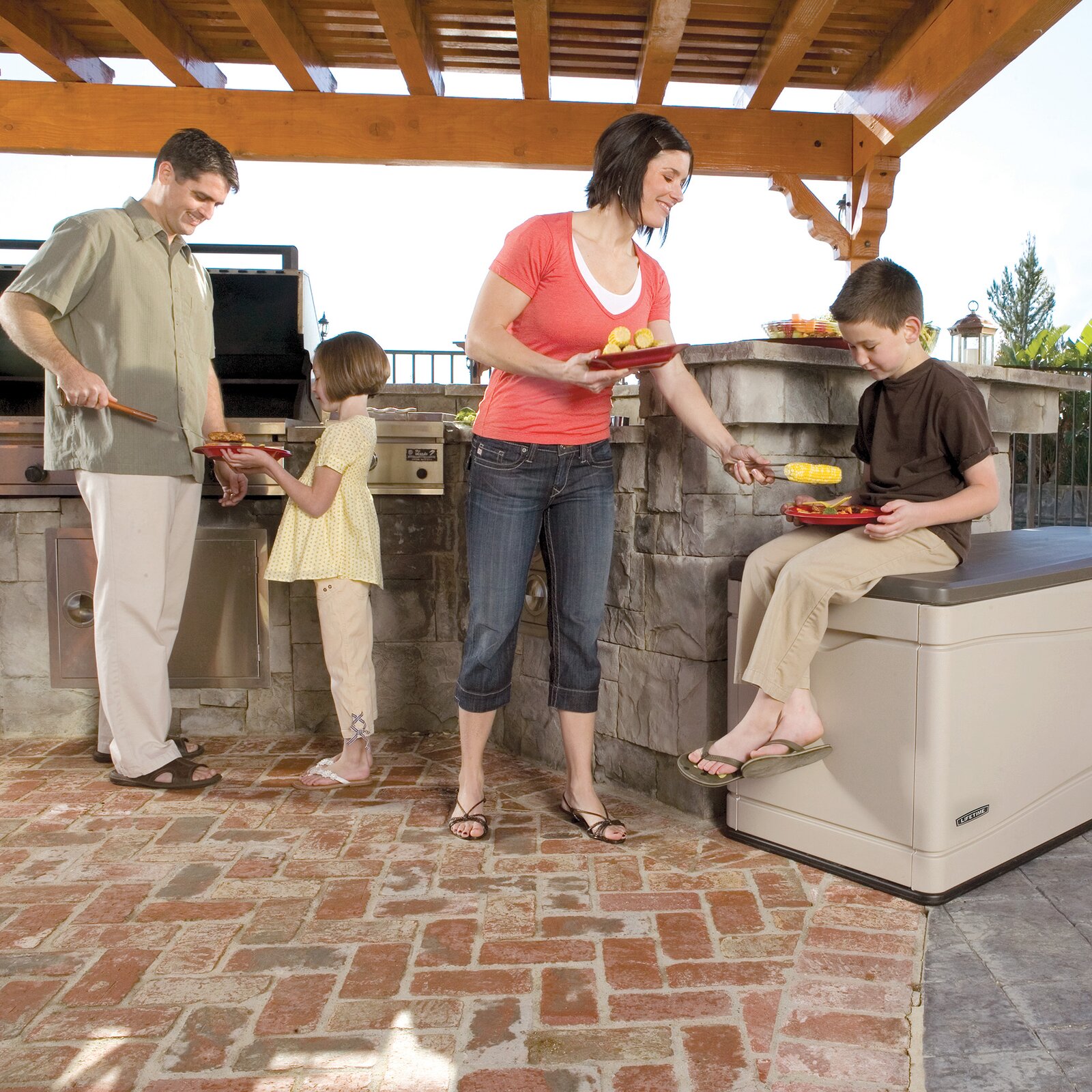 预发布站点、【Storage Shed】Lifetime 130 Gallons Gallon Water Resistant Plastic Lockable Deck Box、-12345