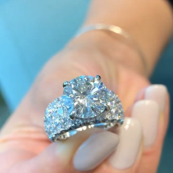 预发布站点、5.15ct Round Cut White Sapphire Stunning Engagement Ring、testother-12345