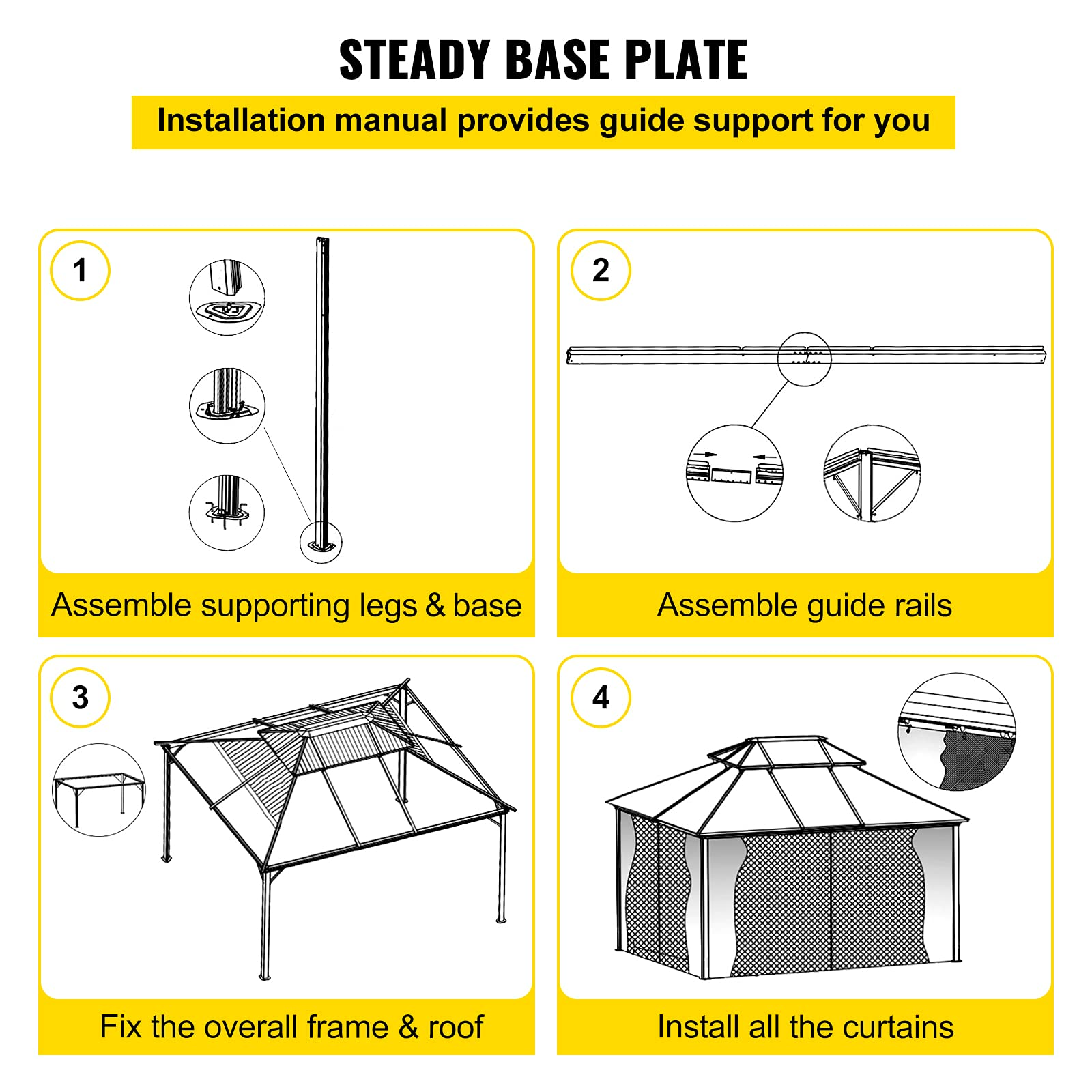 预发布站点、【Gazebo】Hard Top Gazebo 10' x 12' with Netting - Metal Gazebo、mysite-12345