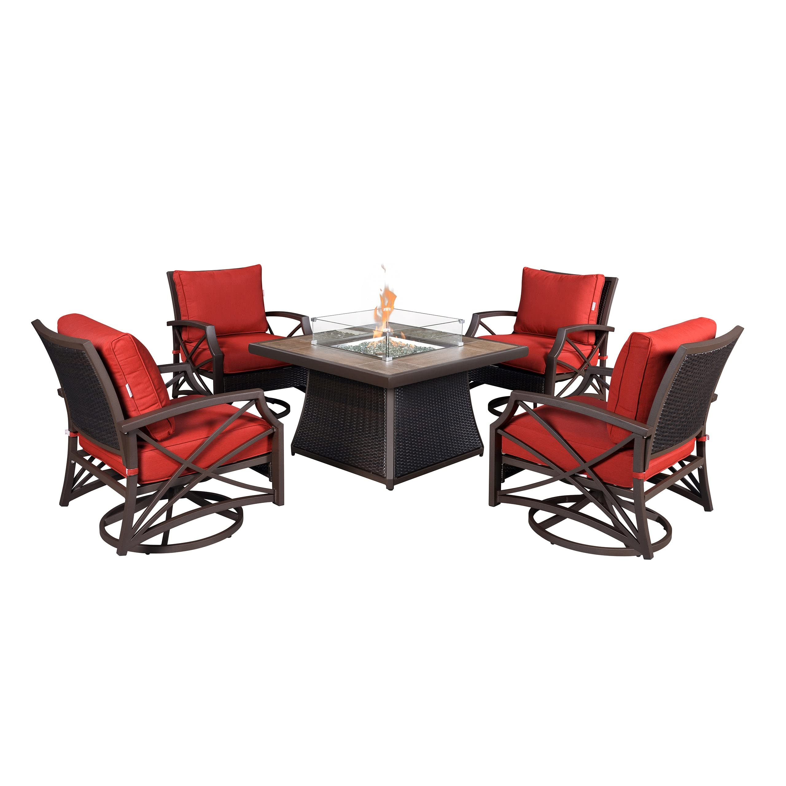 预发布站点、【Furniture】Kinger Home Propane Brazier Table 5-Piece Set, Suitable for Outdoor Patios、mysite-12345