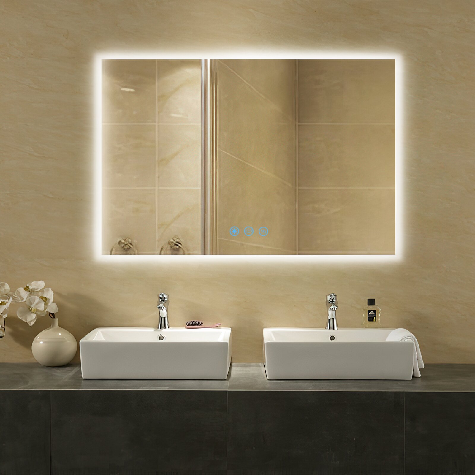 预发布站点、【Home Improvement】Bronson Rectangle LED Wall Mirror、-12345