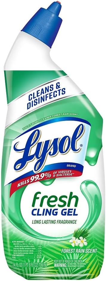 Lysol Toilet Bowl Cleaner Gel, For Cleaning and Disinfecting, Stain Removal, Forest Rain Scent, 24oz111mysite