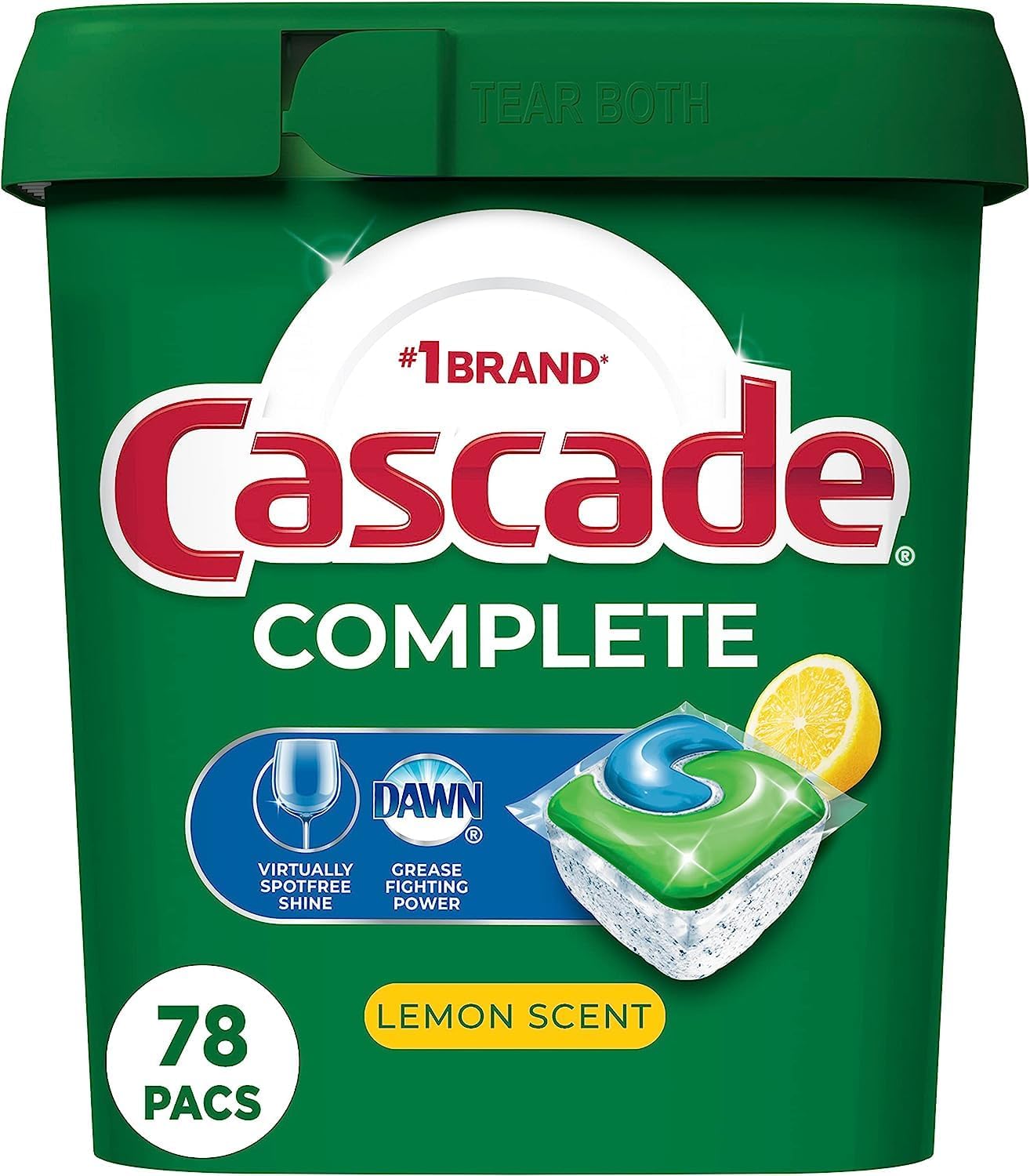 Cascade Complete Dishwasher Pods, Dishwasher tabs, Dish Washing Pods for Dishwasher, Dishwasher tablets, Lemon Scent ActionPacs, 78 Count111mysite