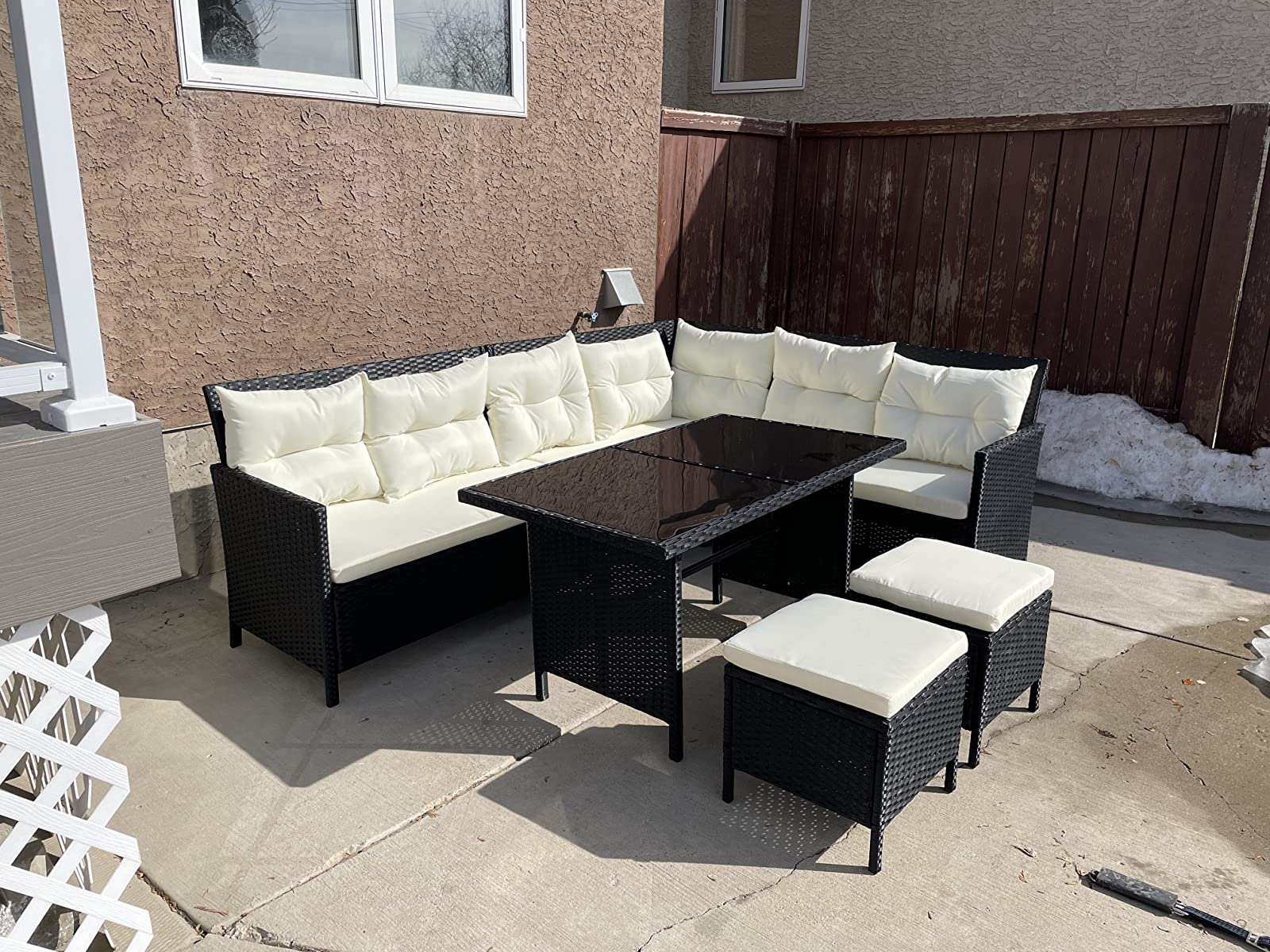 预发布站点、【Furniture】7Pc Rattan Set Outdoor Patio Furniture Sofa Table Sectional Wicker、mysite-12345