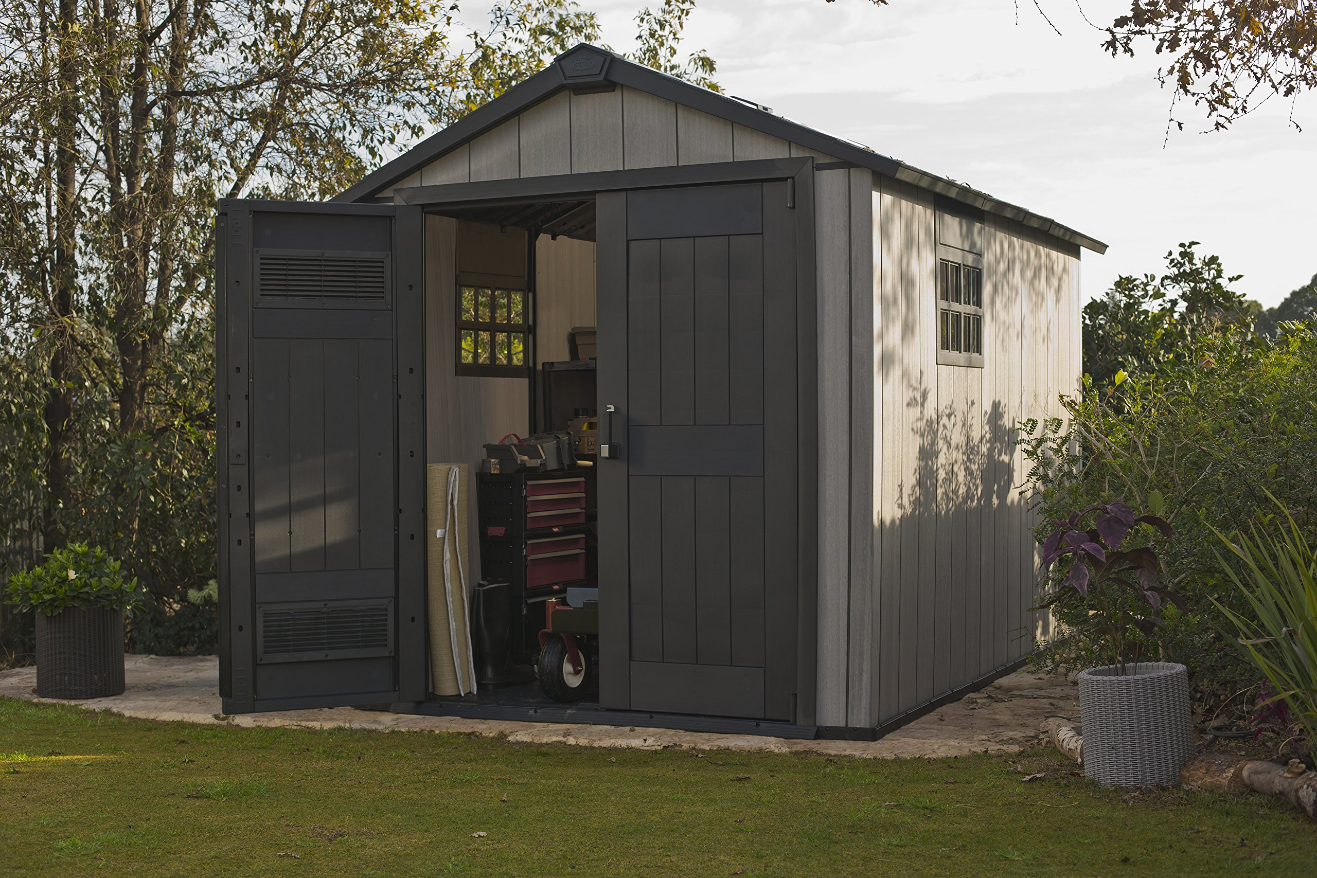 预发布站点、【Storage Shed】Oakland Outdoor Plastic Garden Storage Shed, Grey, 7.5 x 11 feet、mysite-12345
