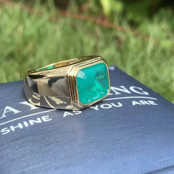 预发布站点、5.2ct Emerald Cut Emerald Engagement Ring、testother-12345