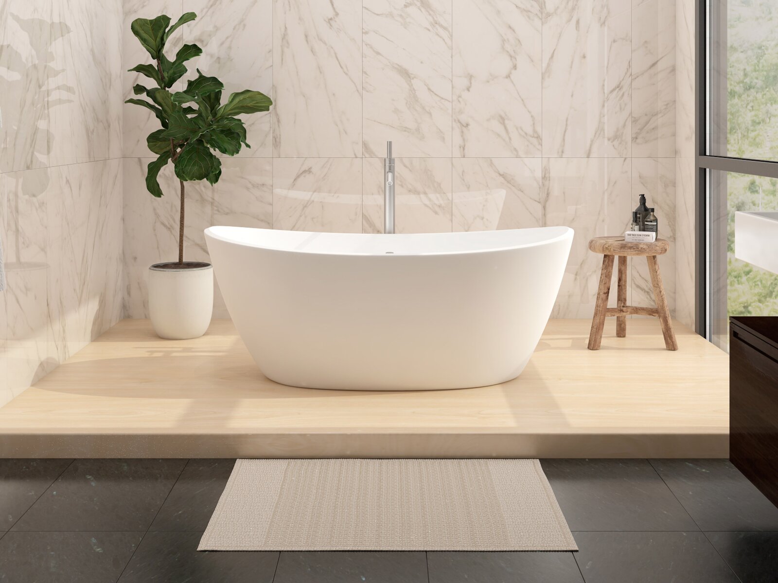 预发布站点、【Home Improvement】59" x 33" Freestanding Soaking Solid Surface Bathtub、-12345