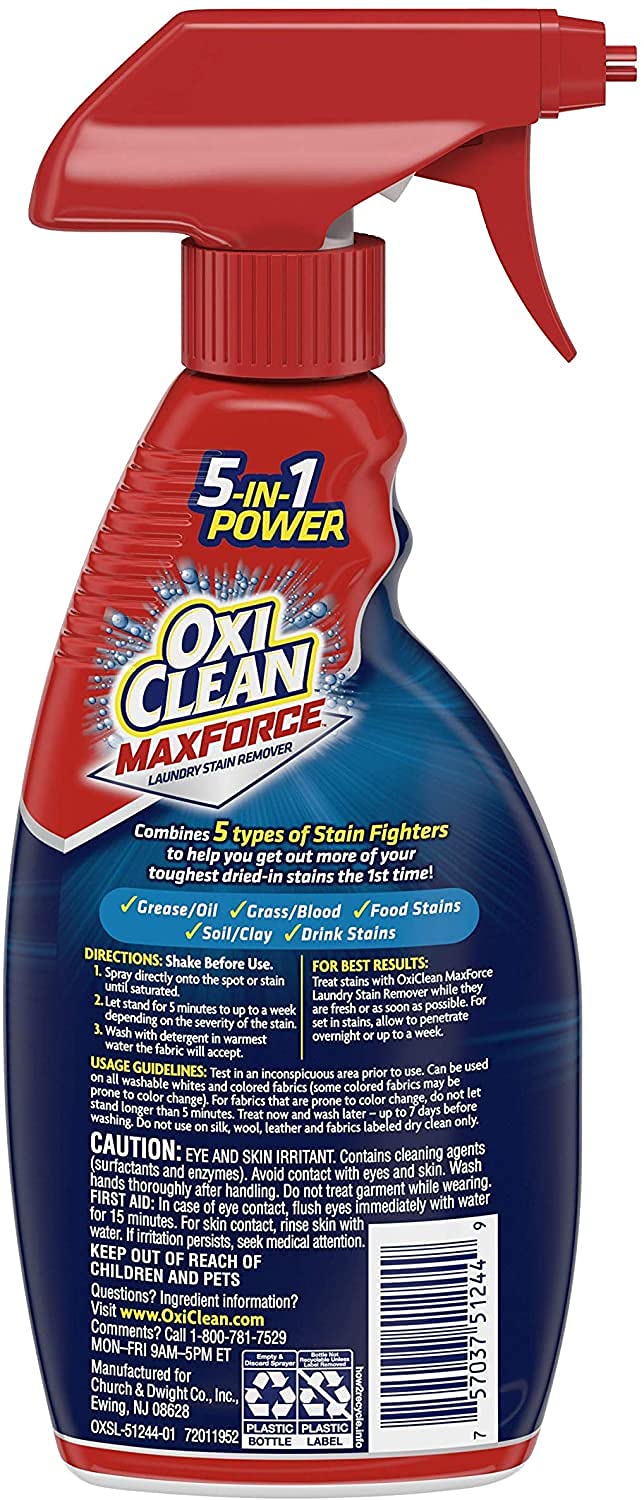 OxiClean Max Force 5 in 1 Power Laundry Stain Remover Spray, 12 oz - 2 PK111mysite