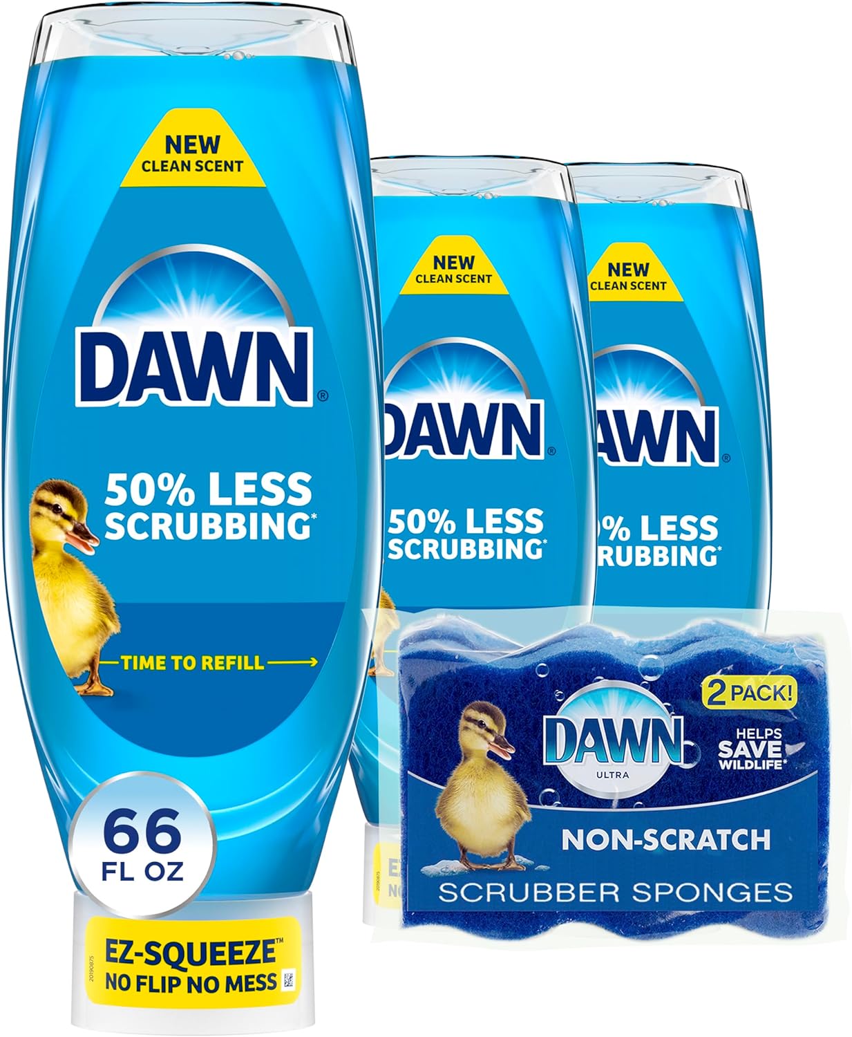 Dawn Dish Soap Squeeze Bottle, EZ-Squeeze Dawn Dishwashing Liquid, Dawn Dish Soap Liquid, Dish Washing Liquid + Non-Scratch Sponges for Dishes, Original, Includes 3x22oz Bottles + 2 Sponges111mysite