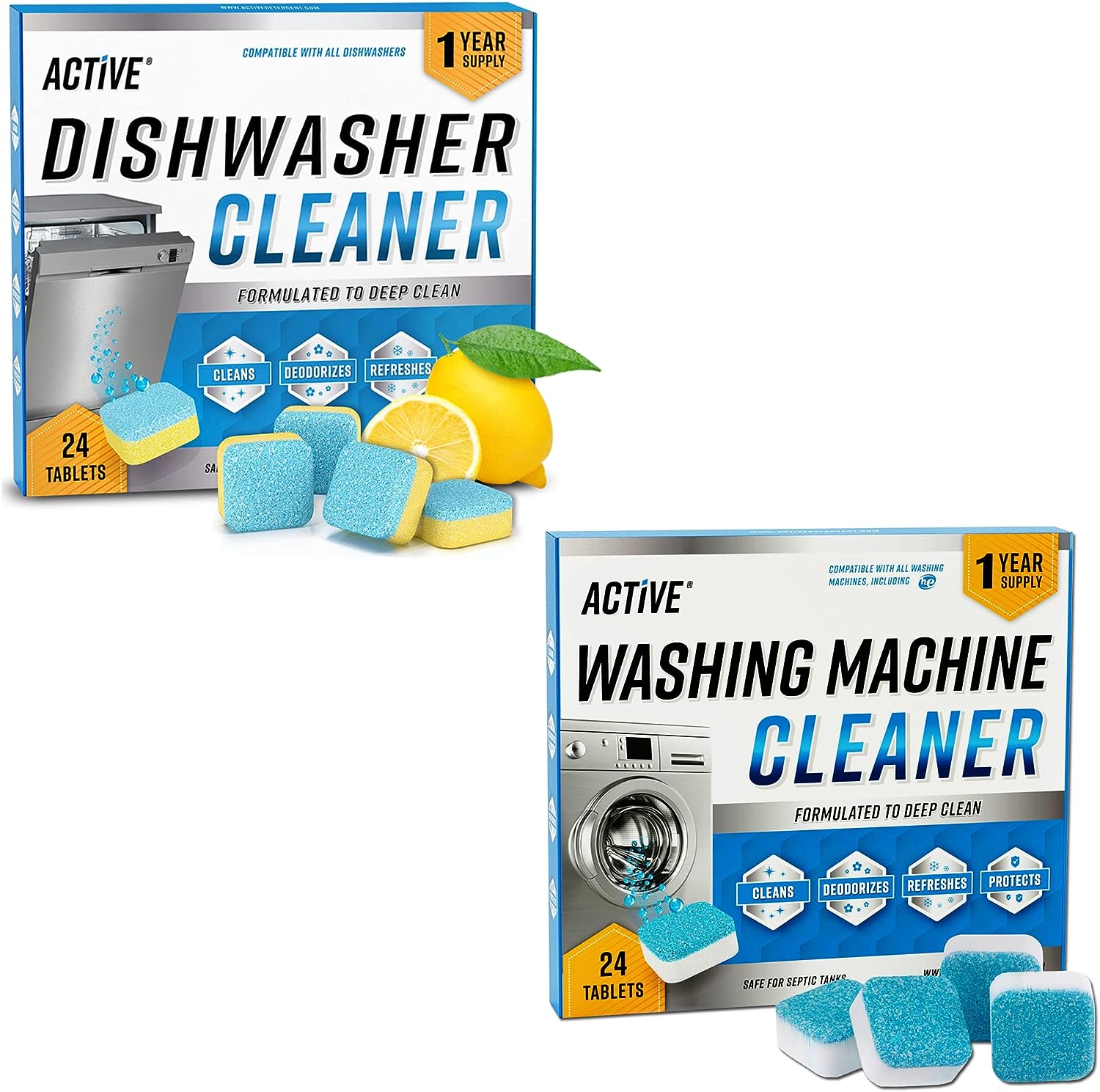 Washing Machine Dishwasher & Disposal Cleaning Tablets - Appliance Refresh Bundle Includes 12 Month Supply Dishwasher Cleaner Deodorizer, Washer Descaler, Disposer Freshener Deep Cleaning - 72 Tablets111mysite