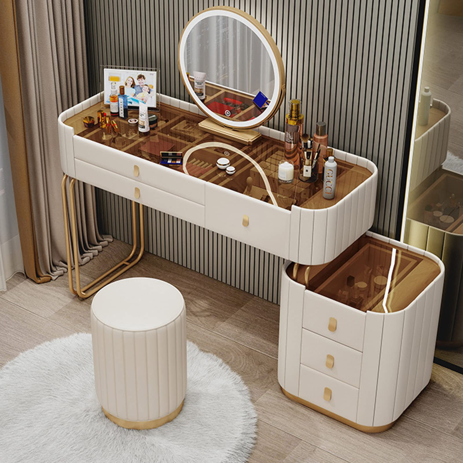 预发布站点、【Furniture】【BS】Modern Minimalist Slate Makeup Table Small Apartment Storage Cabinet Integrated Table、mysite-12345