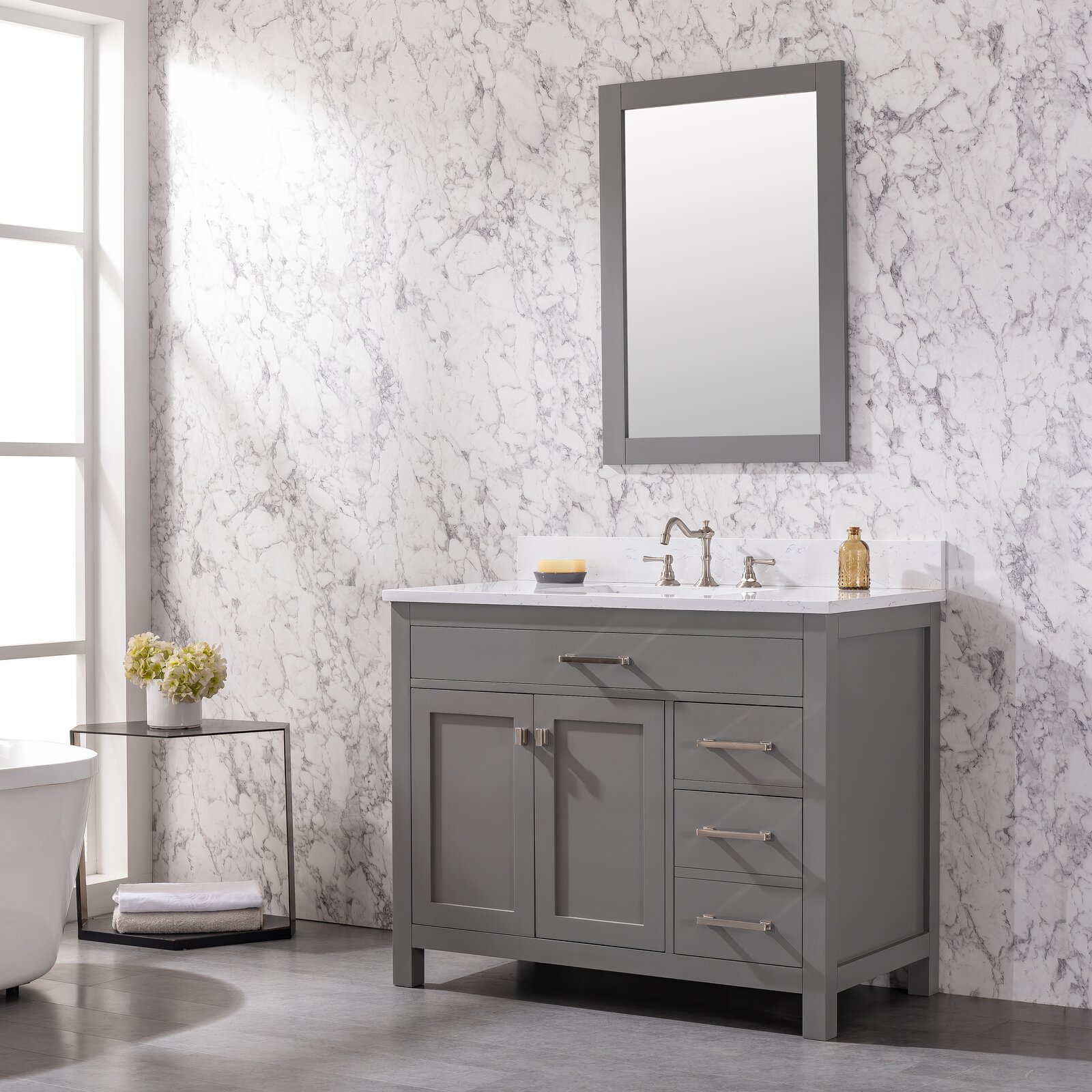 预发布站点、【Home Improvement】Atencio 42" Single Bathroom Vanity Set、-12345