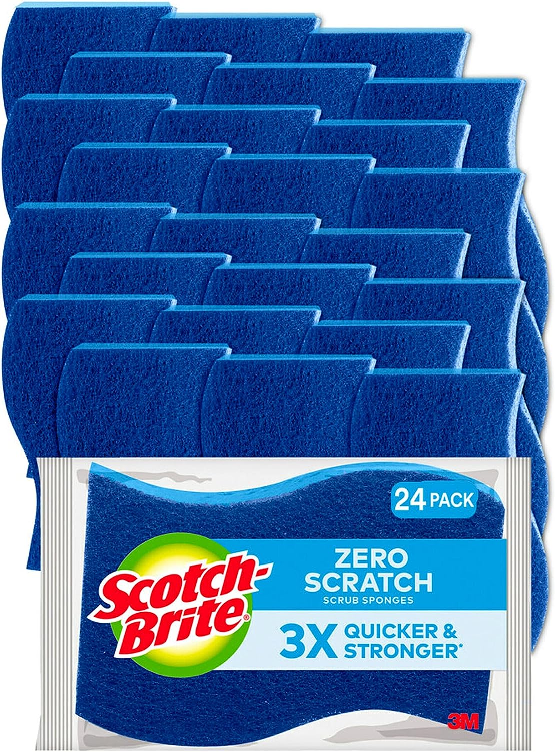 Scotch-Brite Zero Scratch Non-Scratch Scrub Sponges, Sponges for Cleaning Kitchen, Bathroom, and Household, non-scratch Sponges Safe for Non-Stick Cookware, 9 Scrubbing Sponges111mysite