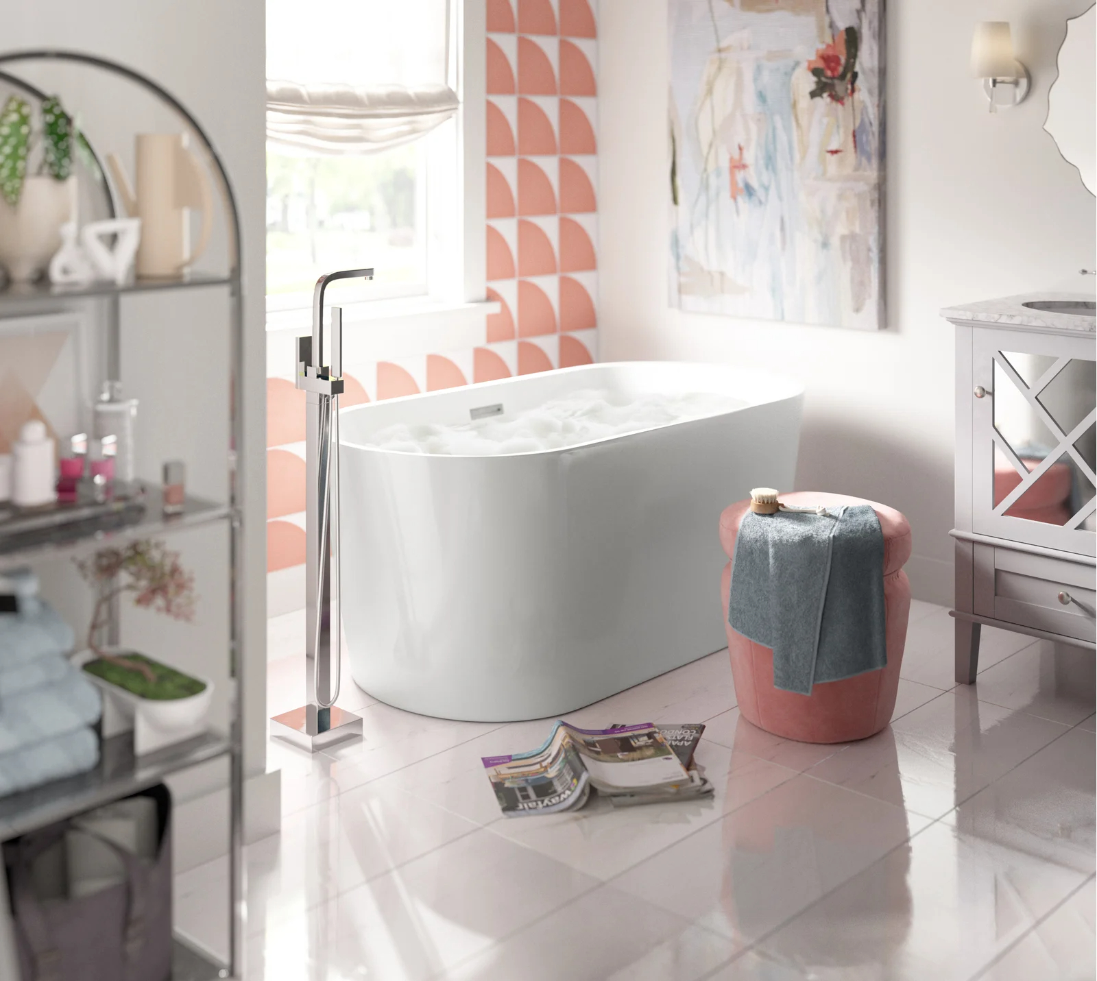 预发布站点、【Home Improvement】59" x 30" Freestanding Soaking Acrylic Bathtub、-12345