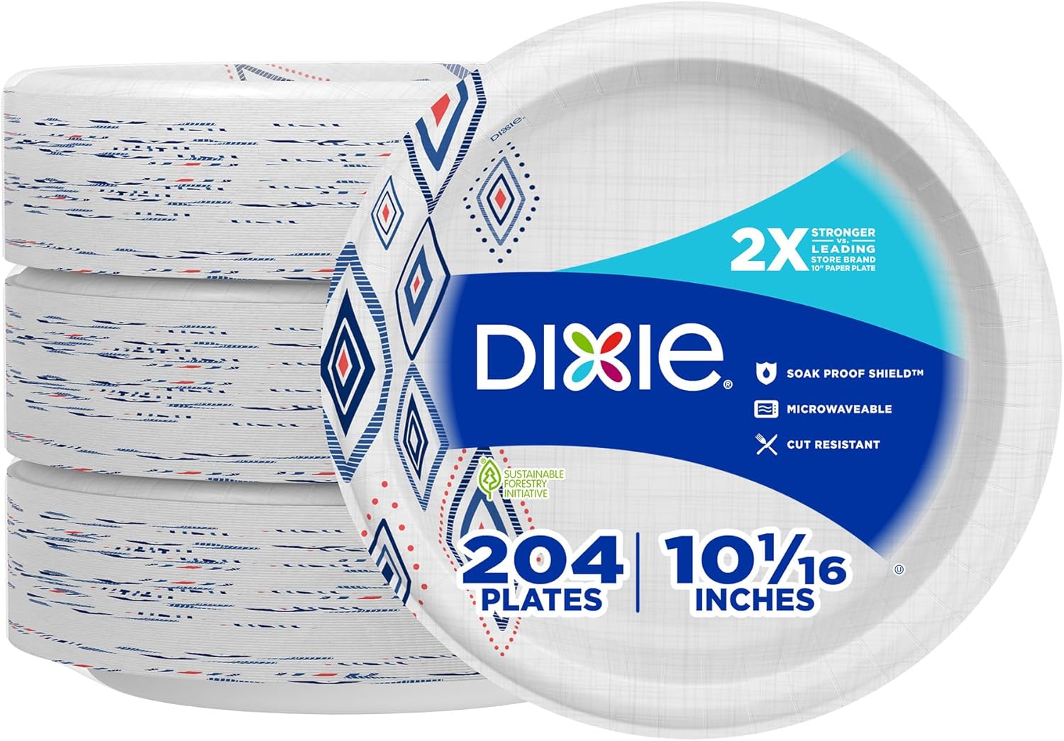 Dixie Large Paper Plates, 10 Inch, 204 Count, 2X Stronger*, Microwave-Safe, Soak-Proof, Cut Resistant, Disposable Plates For Everyday Breakfast, Lunch, & Dinner Meals111mysite