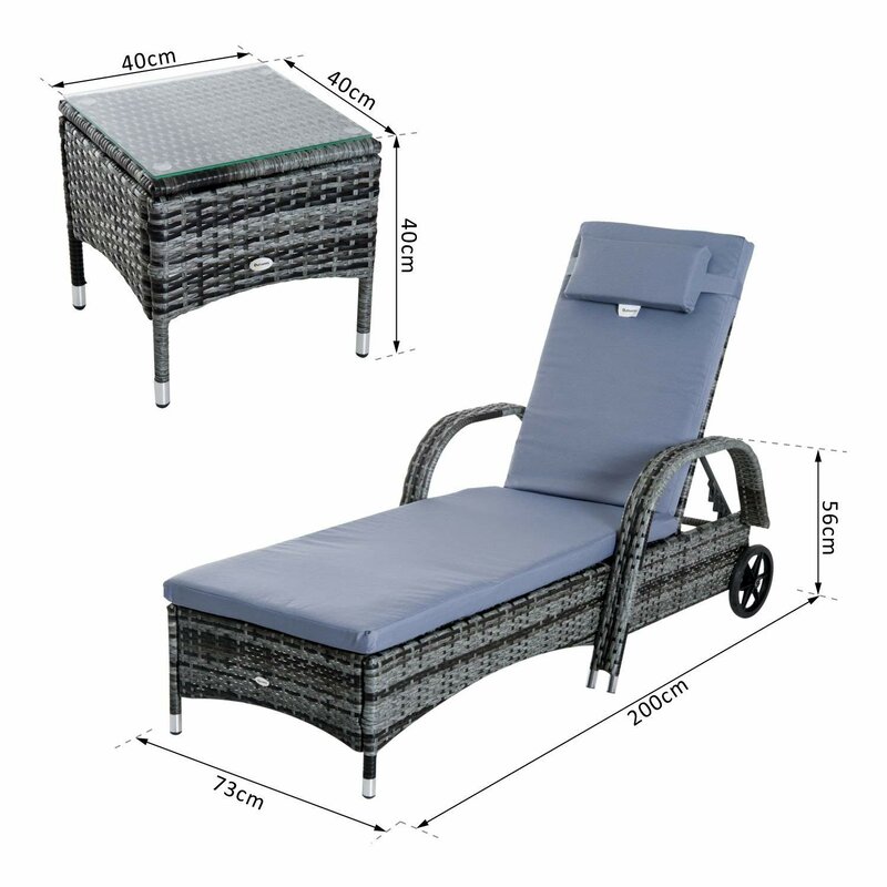 预发布站点、【Furniture】3 PCS Patio Wicker Chaise Lounge Chair Set, Outdoor Reclining Chair with Table & Cushion、mysite-12345