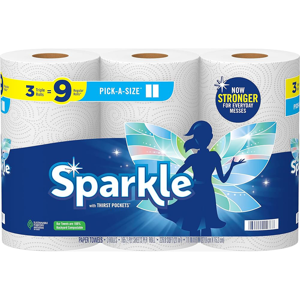 Sparkle® Pick-A-Size® Paper Towels, 6 Double Rolls = 12 Regular Rolls111mysite