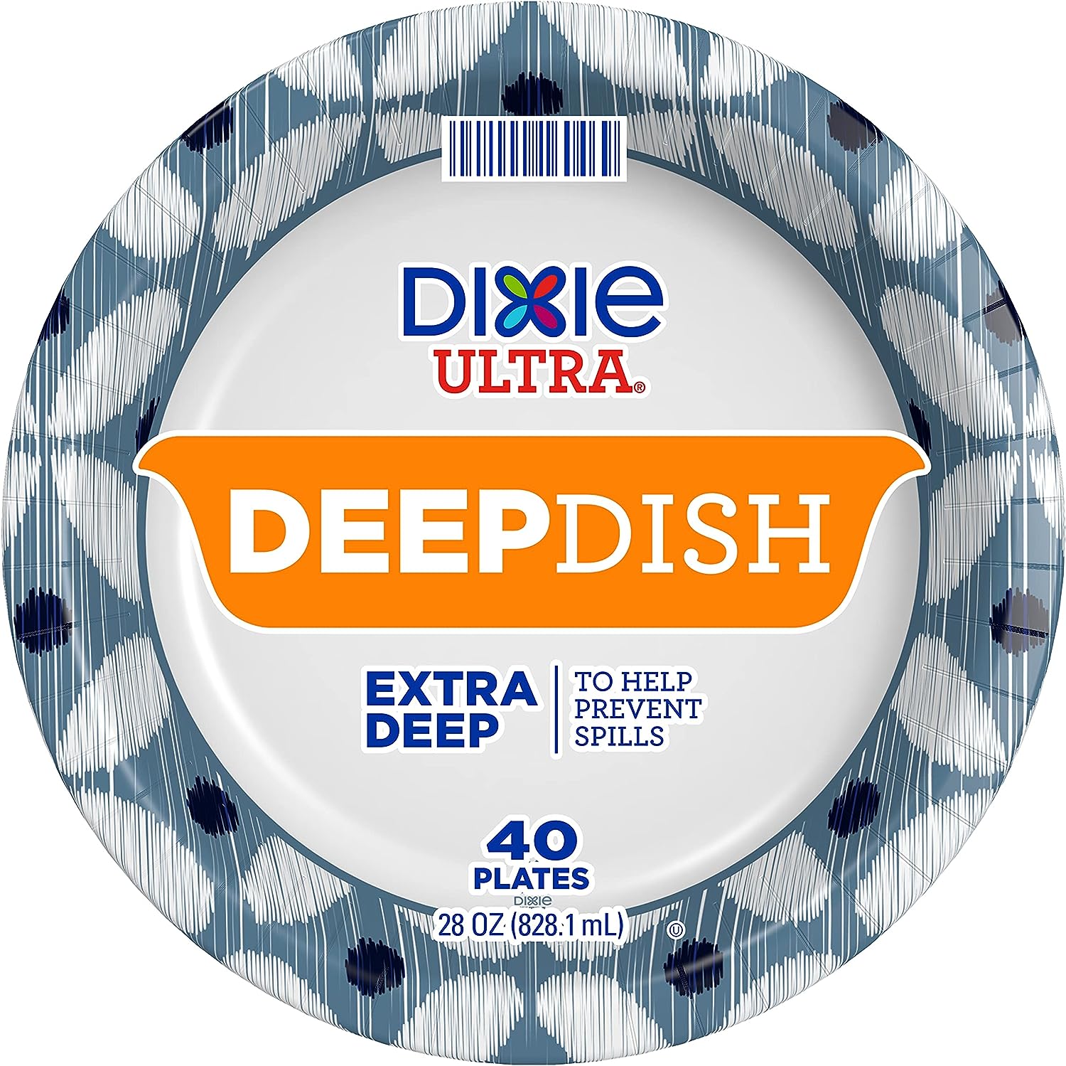 Dixie Ultra Deep Dish Paper Plates, 9 9/16 inch Dinner Size Printed Disposable Plates, 40 Count (1 Pack of 40 Plates)111mysite