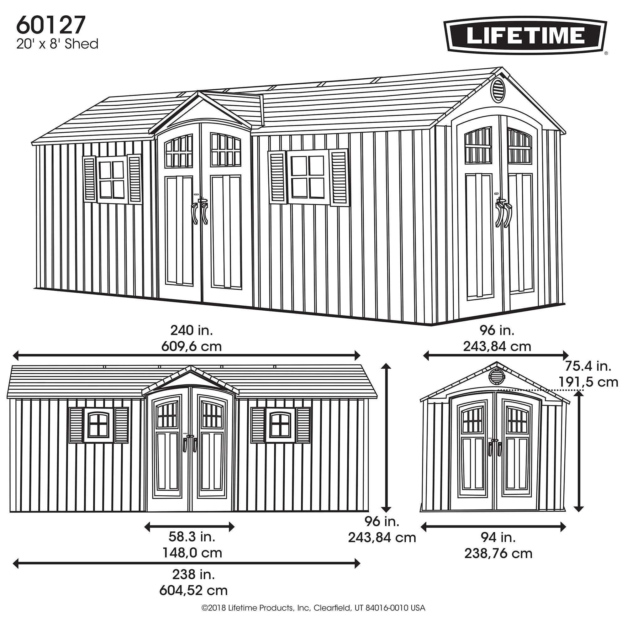 预发布站点、【Storage Shed】20 ft. W x 8 ft. D Plastic Storage Shed、mysite-12345