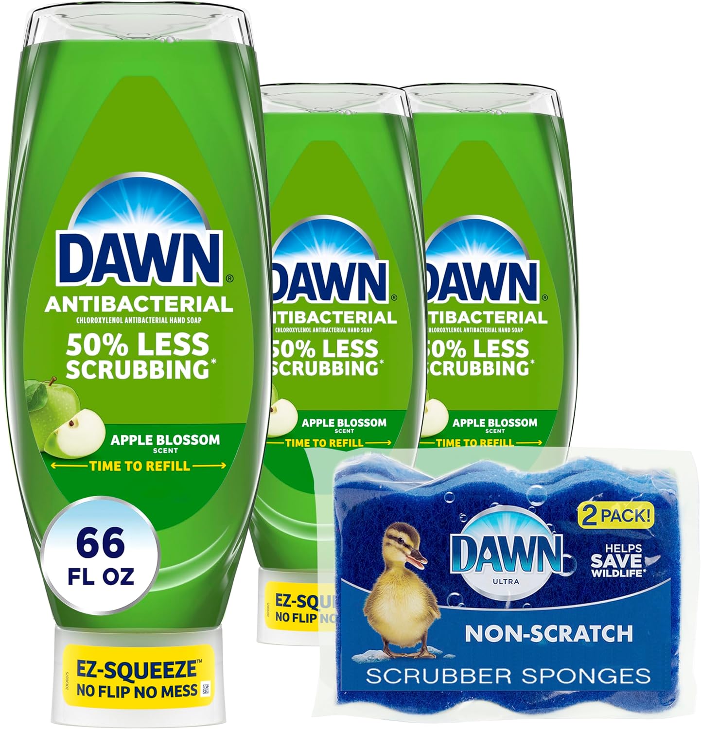 Dawn Ultra Anti-Bacterial EZ-Squeeze Hand Soap, Apple Blossom, 3x22 Fl Oz (Packaging may vary)111mysite