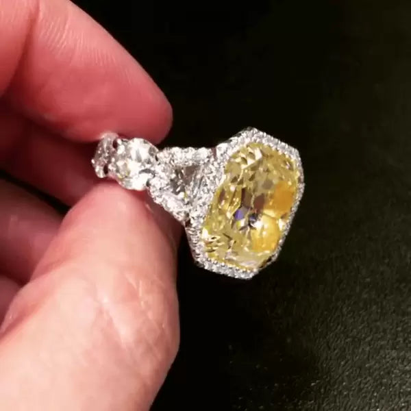 预发布站点、5.6ct Yellow Sapphire Halo Engagement Ring、testother-12345