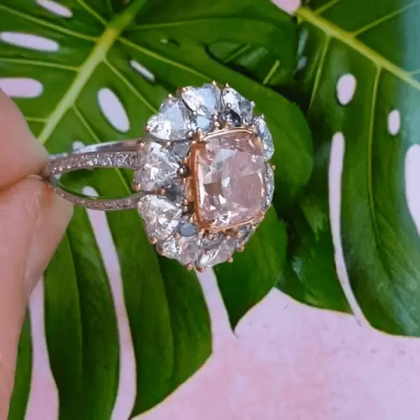 预发布站点、5ct Cushion Cut Pink Sapphire Engagement Ring、testother-12345