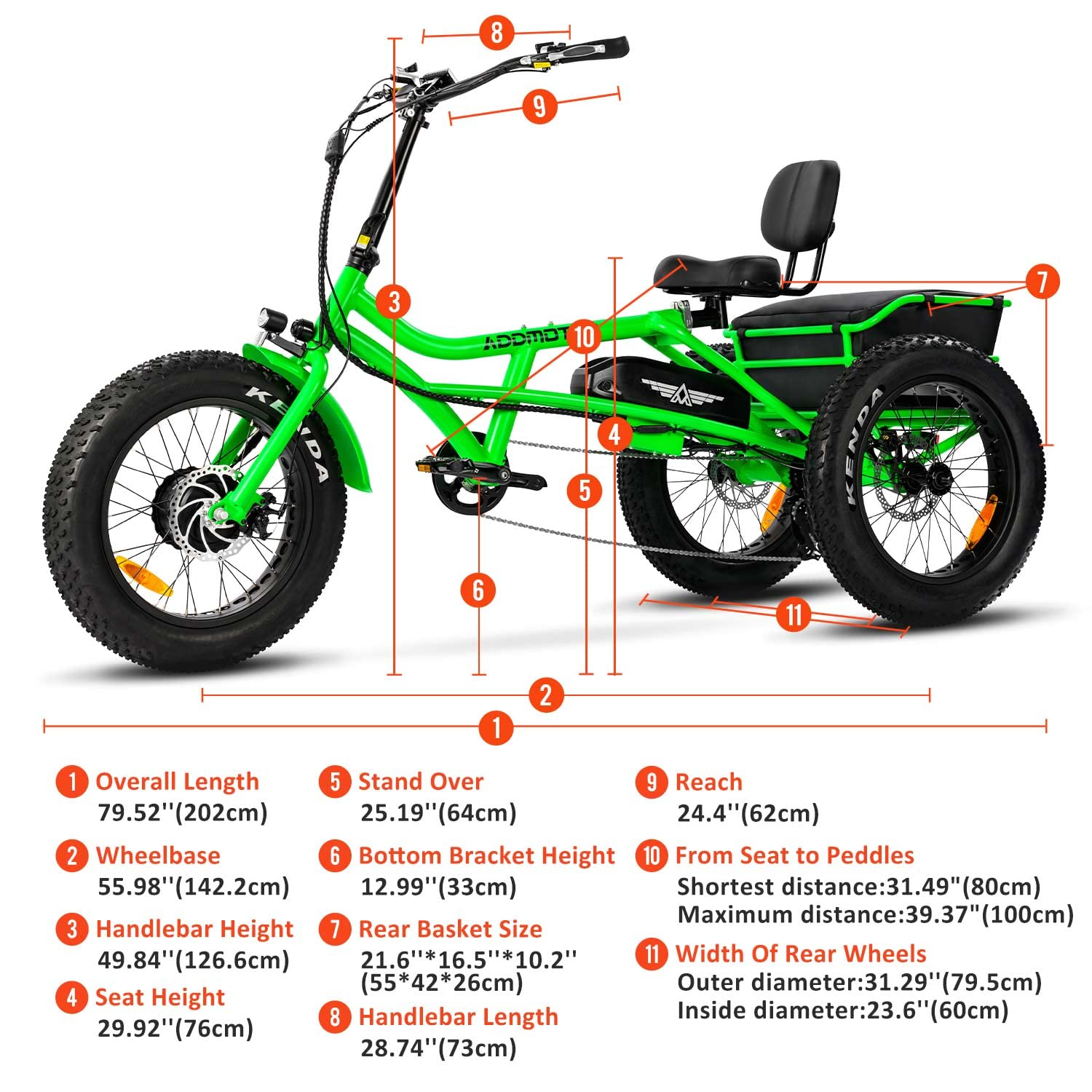 预发布站点、【Sports&Outdoors】Addmotor Motan Electric Trike Adults, 85 MI, 20"x4" Fat Tire 3 Wheel Electric Bicycle、-12345