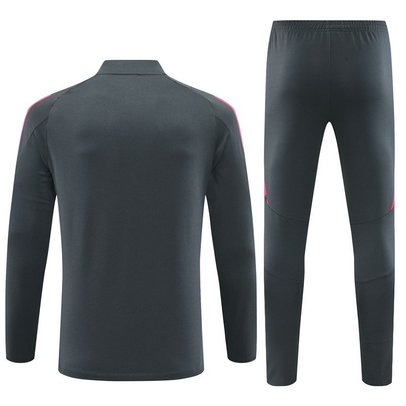 Germany 2024 Long Sleeve Training Set - Dark Gray With Pink111