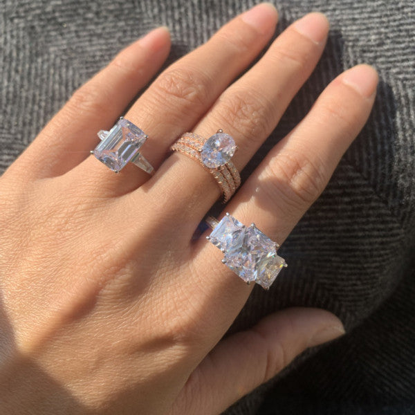 预发布站点、5ct Emerald Cut White Sapphire Engagement Ring、testother-12345