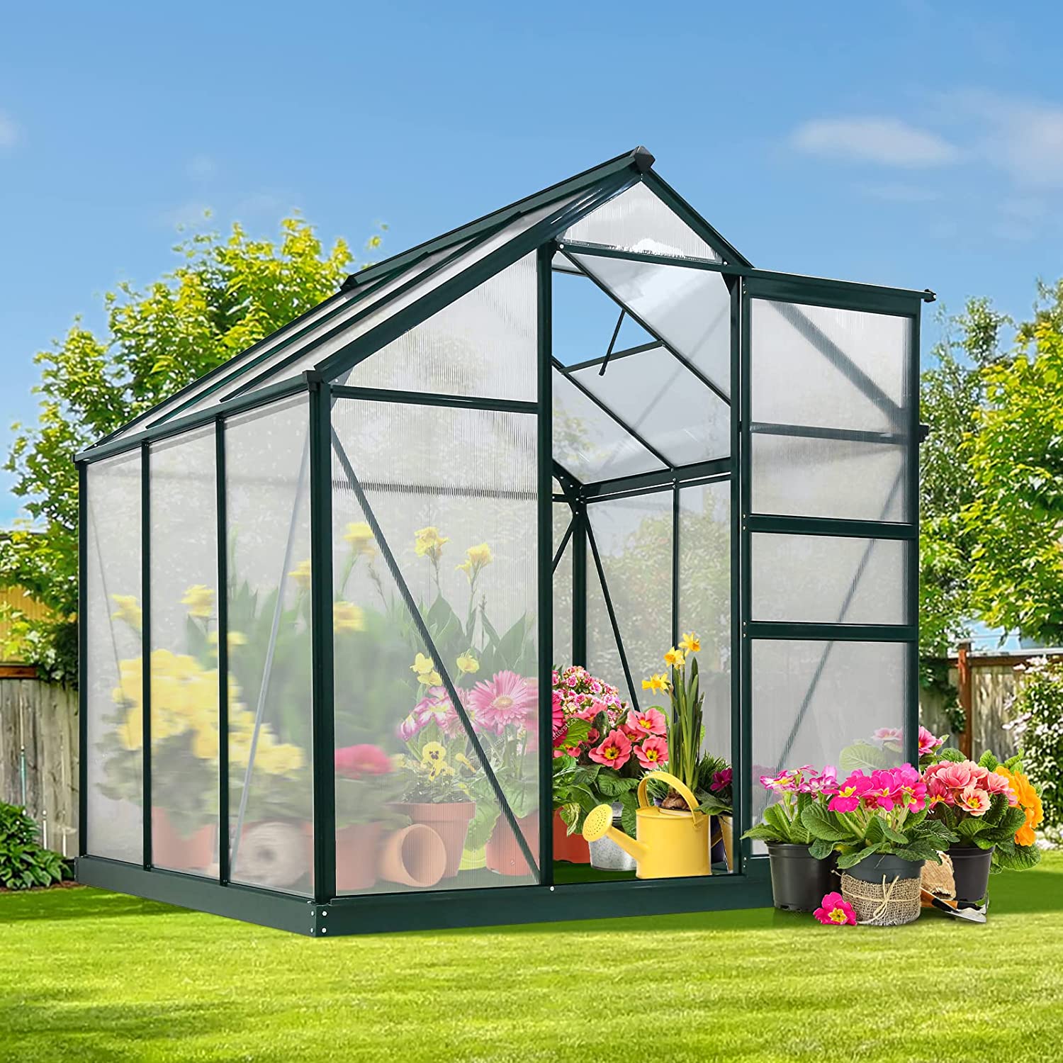 预发布站点、【Home&Garden】6' x 8' x 7' Outdoor Walk-in Hobby Greenhouse with Sliding Door & Ventilation Window、mysite-12345