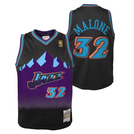 预发布站点、Youth Utah Jazz Karl Malone Mitchell & Ness 1996-97 Hardwood Classics Reload 2.0 Swingman Jersey-Black、FF-CUSTOM-12345