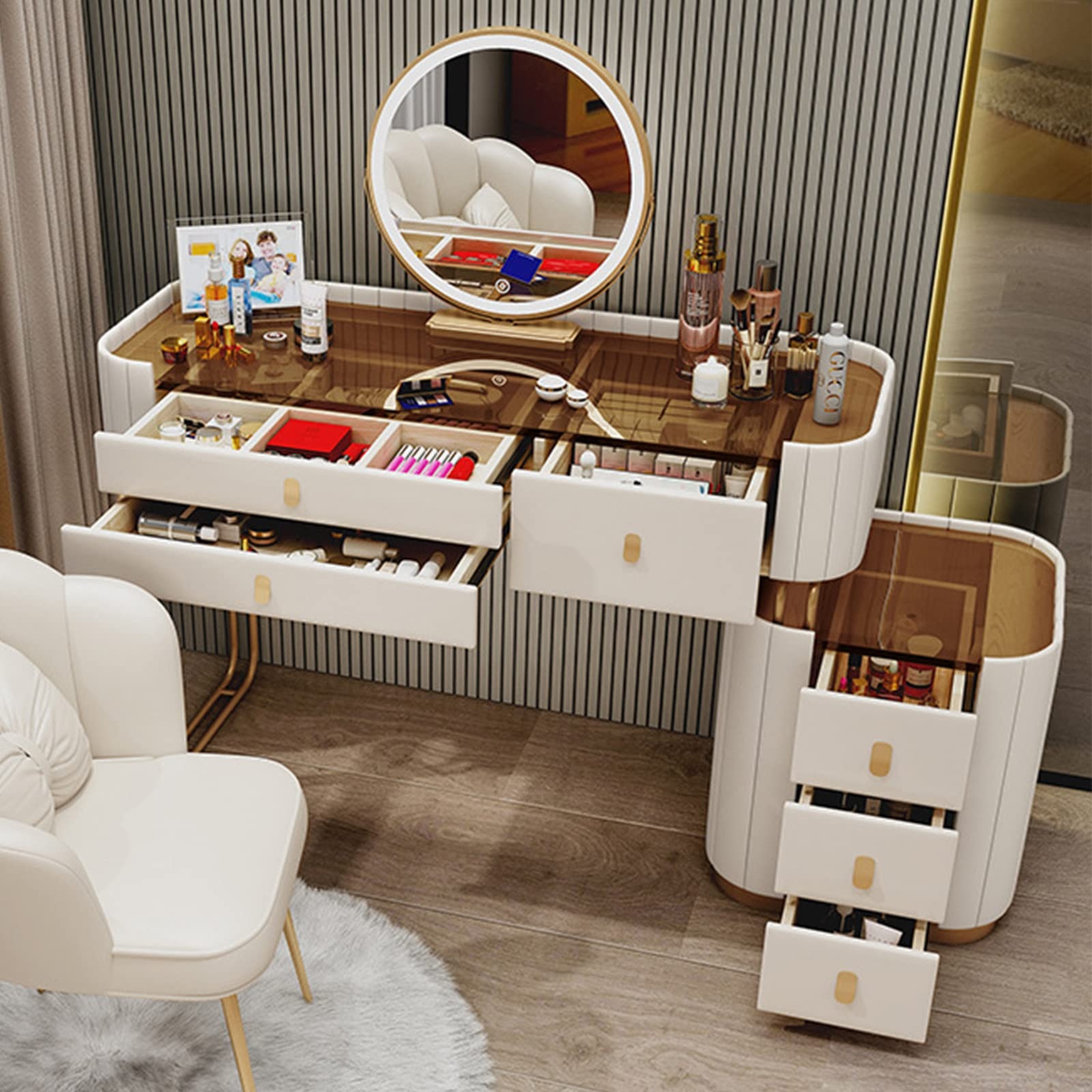 预发布站点、【Furniture】【BS】Modern Minimalist Slate Makeup Table Small Apartment Storage Cabinet Integrated Table、mysite-12345