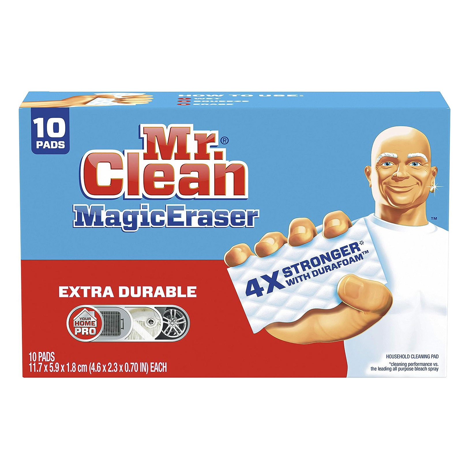 Mr. Clean Magic Eraser, Extra Durable, Shoe, Bathroom, and Shower Cleaner, Cleaning Pads with Durafoam, 10 Count111mysite