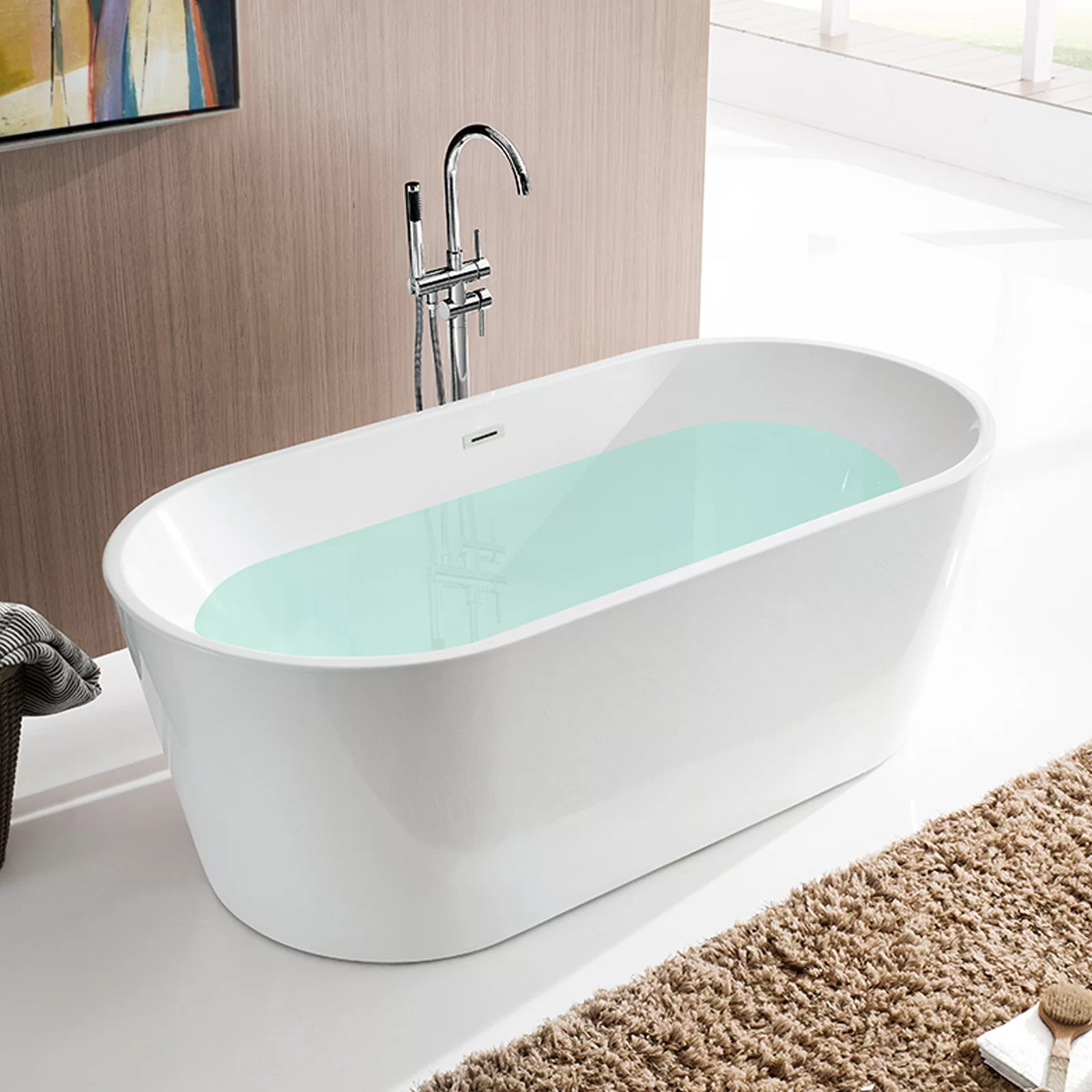 预发布站点、【Home Improvement】59" x 30" Freestanding Soaking Acrylic Bathtub、-12345