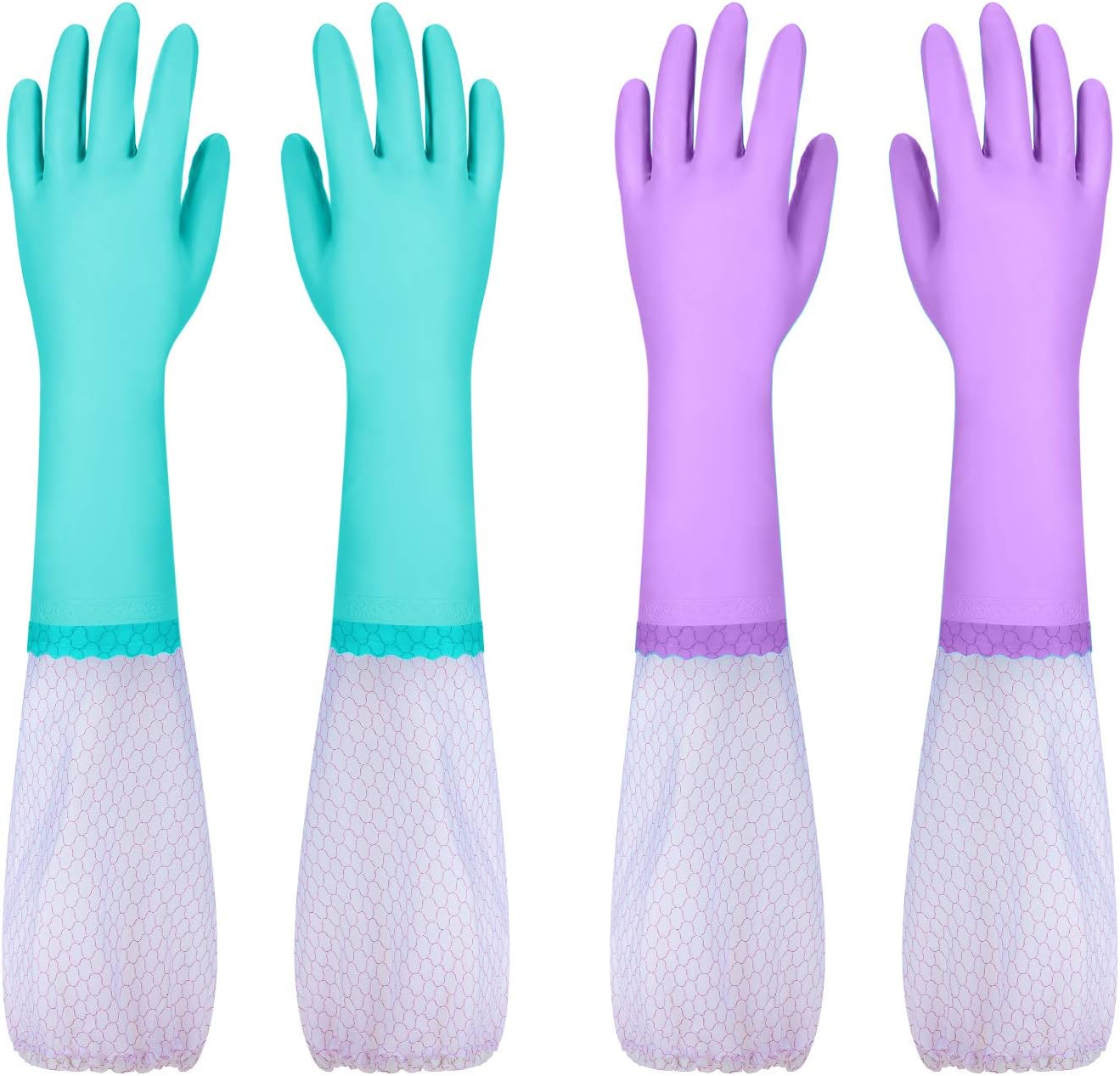 复制Elgood Reusable Dishwashing Cleaning Gloves with Latex free, Cotton lining,Kitchen Gloves 2 Pairs,Purple+blue Medium111mysite