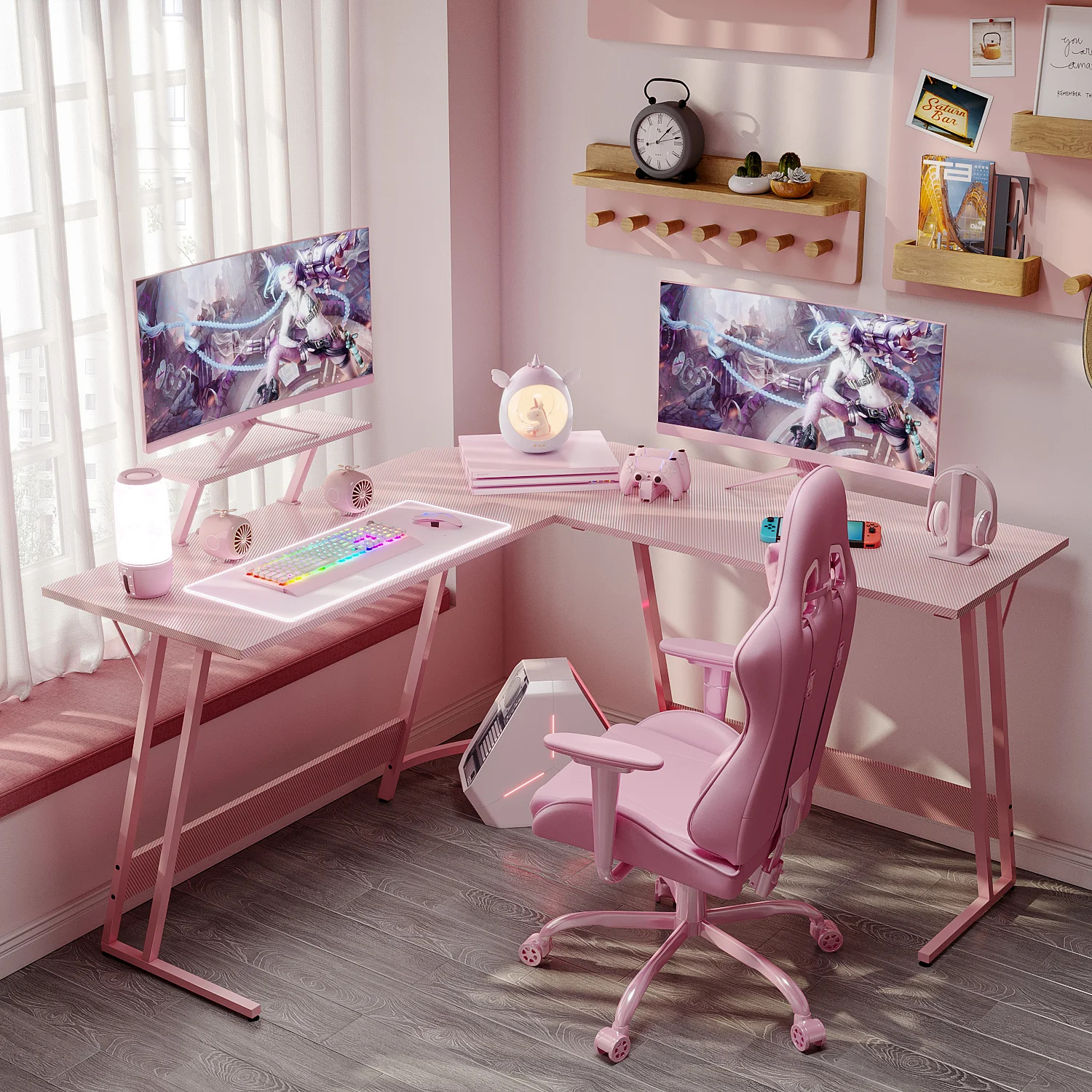 预发布站点、【Furniture】Sherri L- Shaped Gaming Desk、-12345