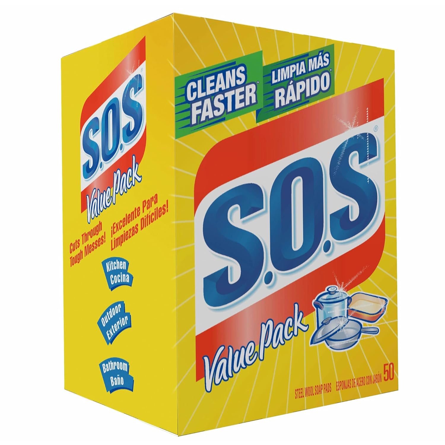 S.O.S 98014 Steel Wool Soap Pad (50 Count)111mysite