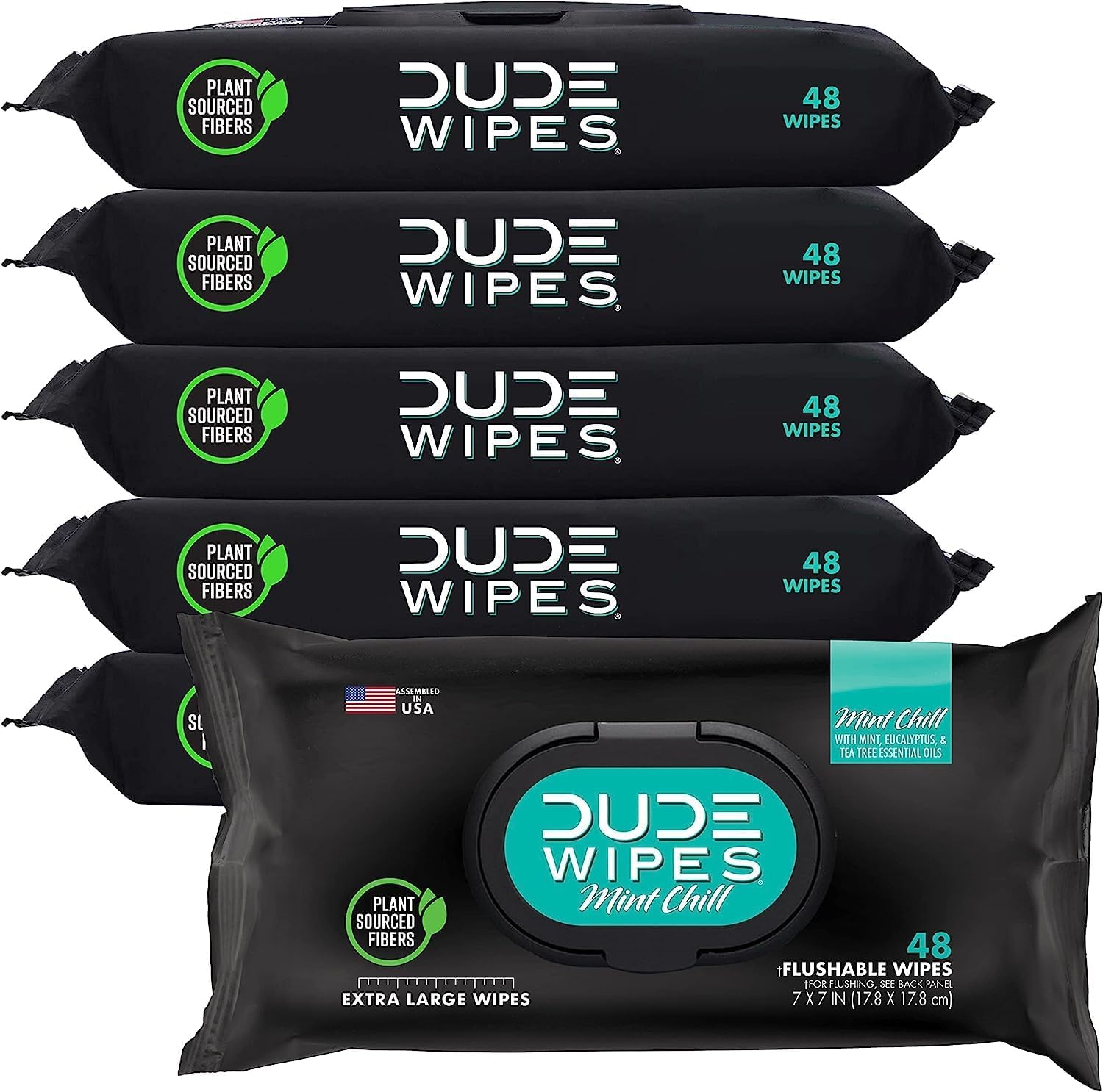 DUDE Wipes - Flushable Wipes - 144 Wipes - Unscented Extra-Large Adult Wet Wipes - Vitamin-E & Aloe for at-Home Use - Septic and Sewer Safe, 48 Count (Pack of 3)111mysite