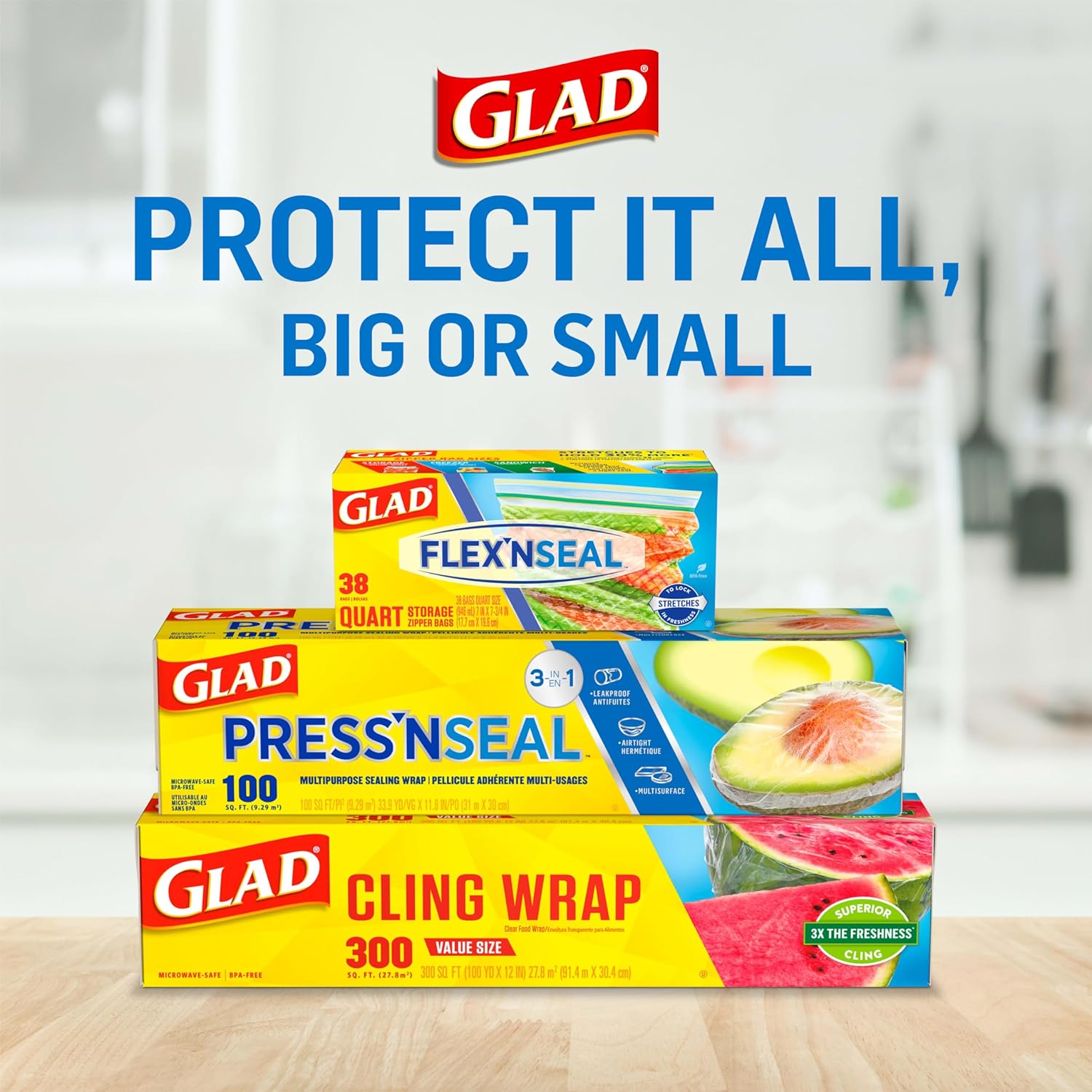 Glad Press'N Seal Plastic Food Wrap, 70 Square Foot Roll (Package May Vary)111mysite
