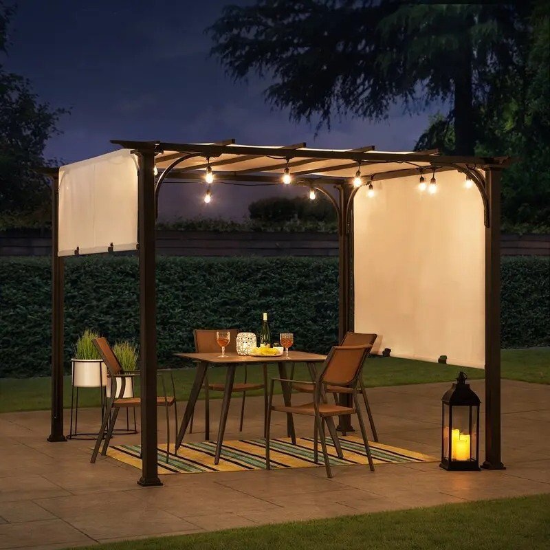 预发布站点、Meadow 11 Ft. W x 9.4 Ft. D Metal Pergola with Canopy、-12345