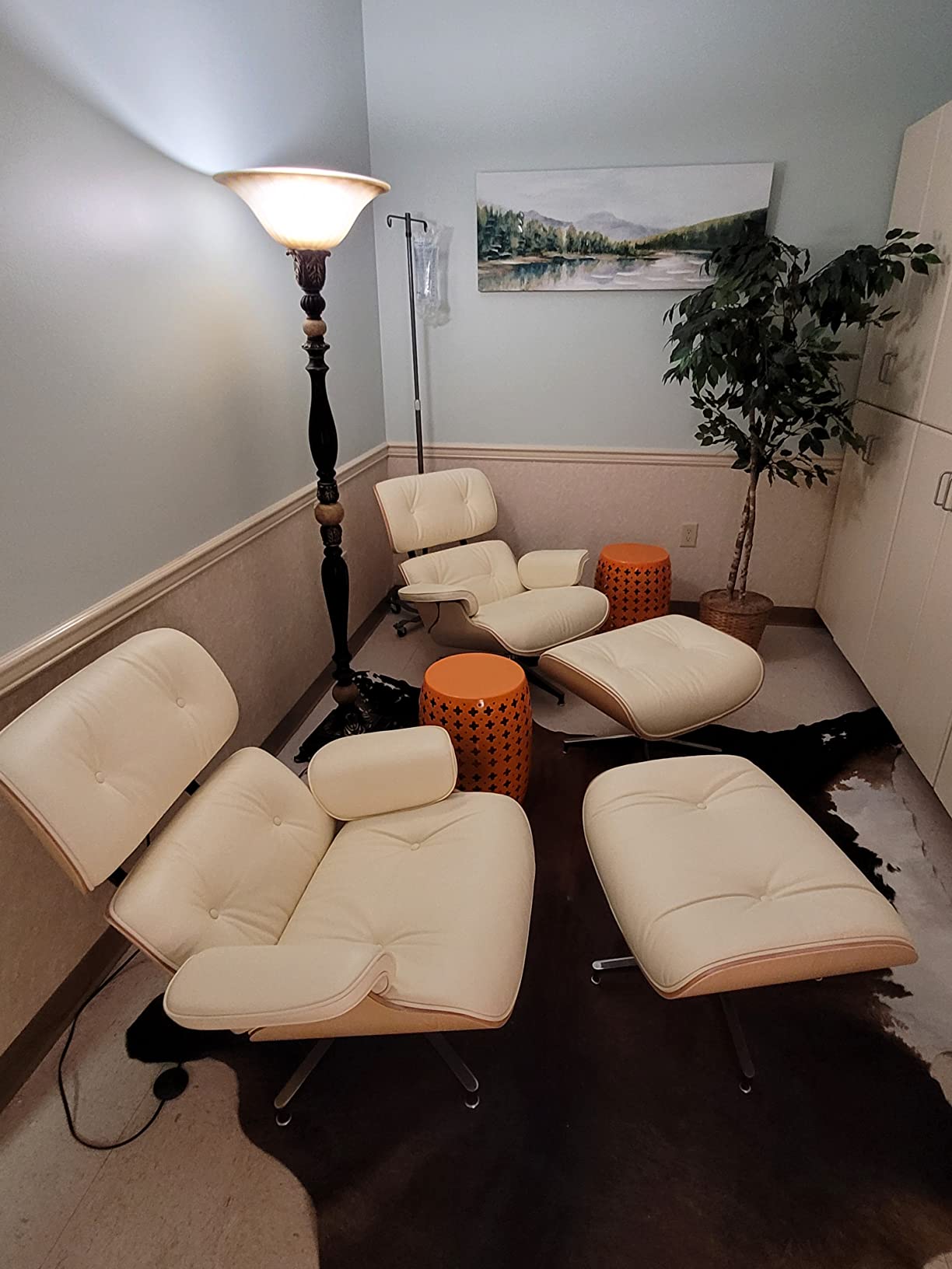 预发布站点、【Furniture】【BS】Genuine Leather Recliner with Ottoman, Mid Century Classic Lounge Chair、mysite-12345