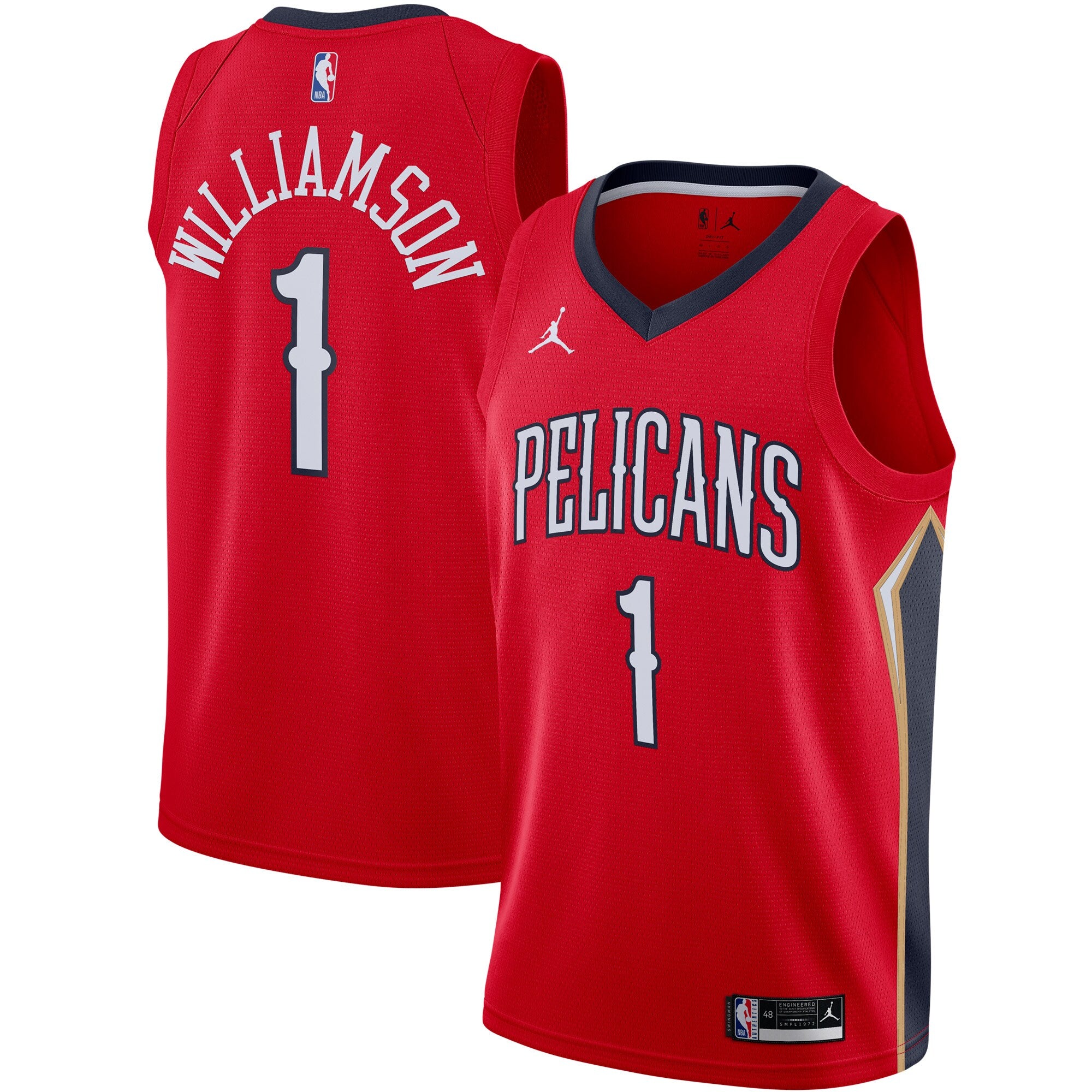 预发布站点、Zion Williamson New Orleans Pelicans Jordans Brand 2020/21 Swingman Jersey - Statement Edition - Red、FF-CUSTOM-12345