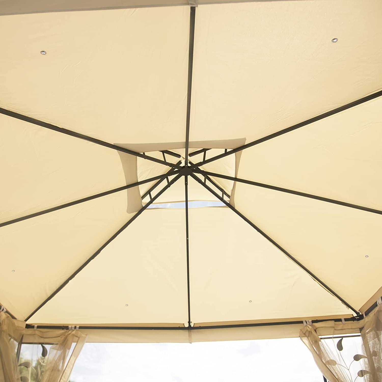 预发布站点、【Gazebo】10x10 Ft Patio BBQ Gazebo w/Side Wall & Mosquito Netting for Outdoor Party Activities, Beige、mysite-12345