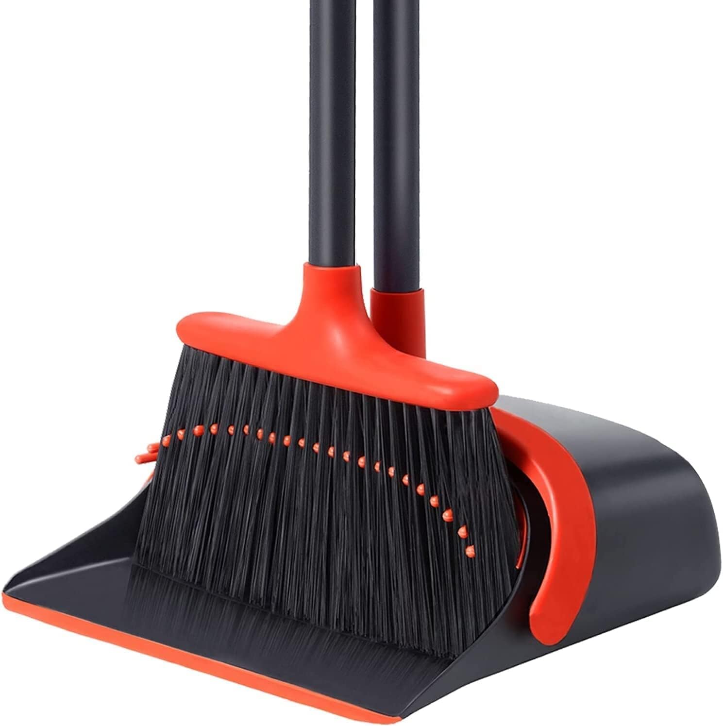 Broom with Dustpan Combo Set, Upgrade Broom and Dustpan Set for Home, 52'' Long Handle Broom and Dustpan Set, Standing Dustpan and Broom for Kitchen Office Lobby Floor111mysite
