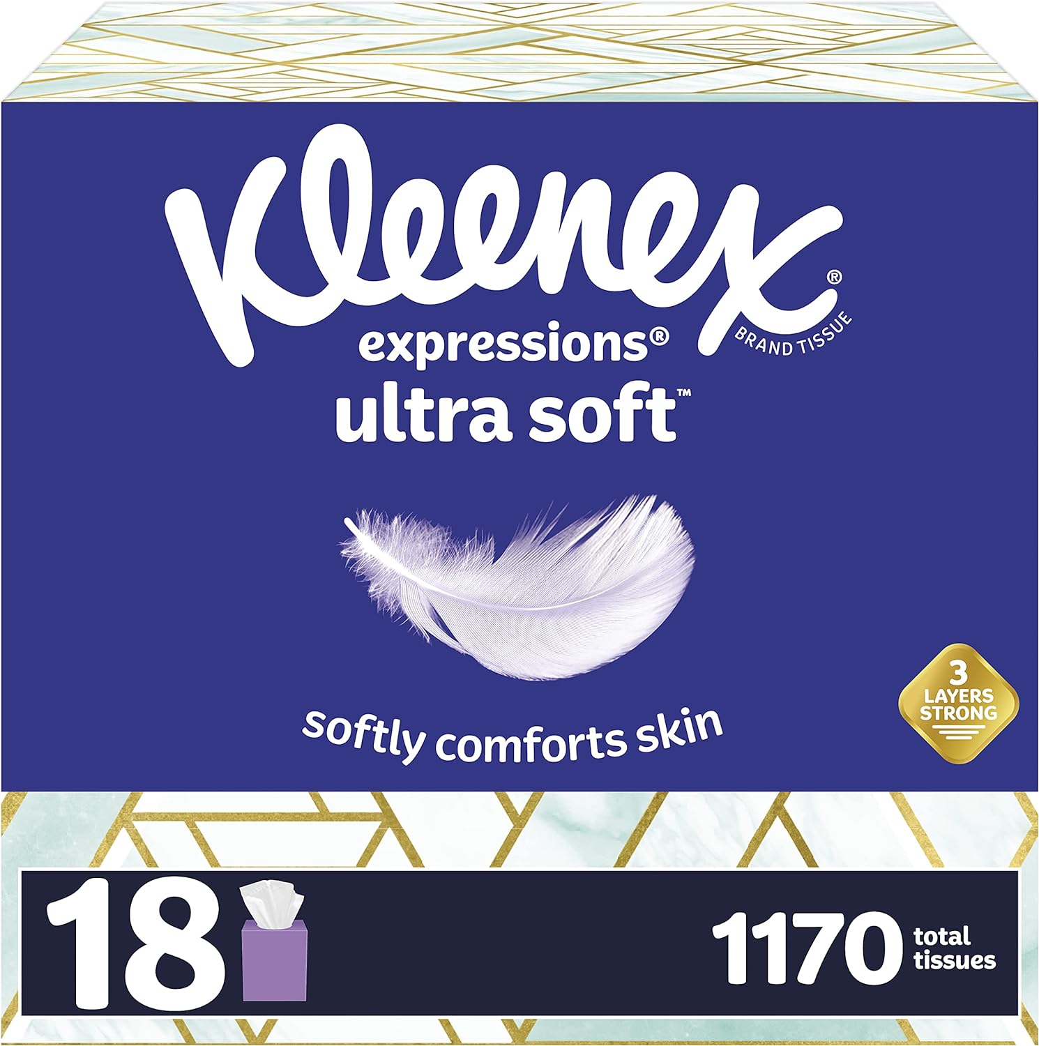 Kleenex Expressions Ultra Soft Facial Tissues, 65 Count (Pack of 18) (1,170 Total Tissues)111mysite