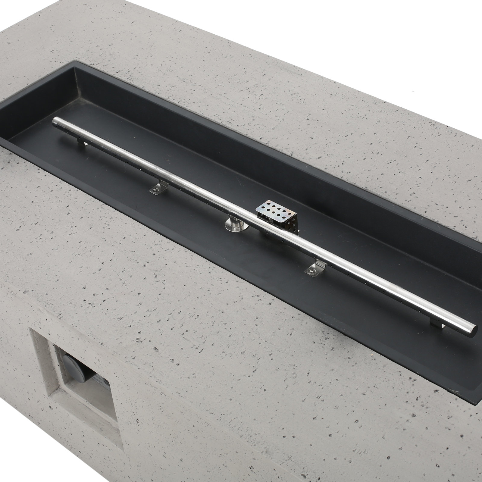 预发布站点、【Sports&Outdoors】Belle 15'' H x 56'' W Concrete Propane Outdoor Fire Pit Table、-12345