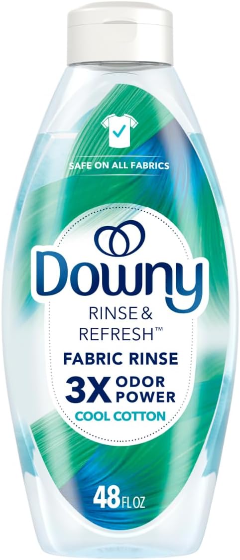 Downy Rinse & Refresh Laundry Odor Remover And Fabric Softener, Cool Cotton, 48 Fl Oz, HE Compatible Laundry Sanitizer, Safe On All Fabrics, Fabric Softener Liquid111mysite